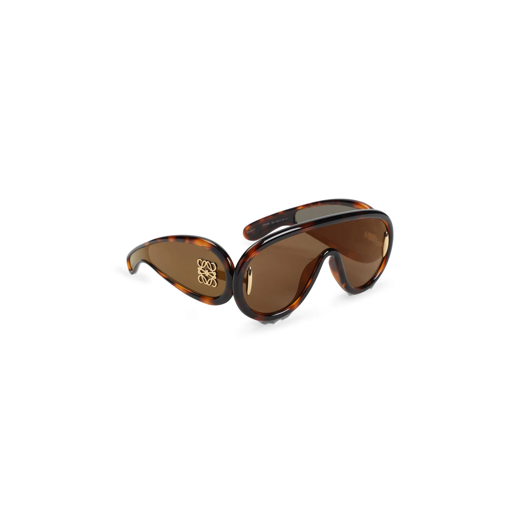 Havana Acetate Wave Mask Sunglasses