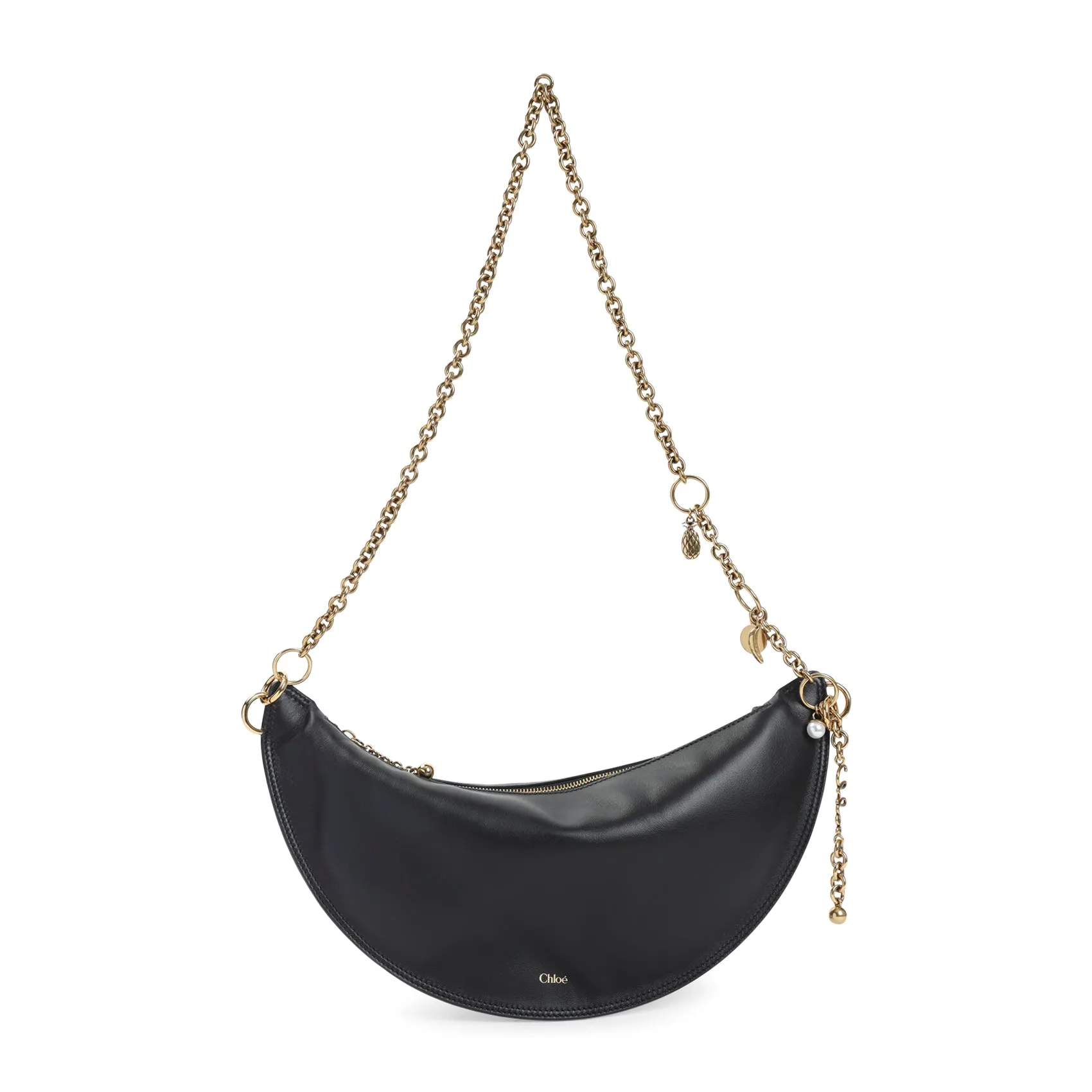Black Lamb Leather Icons Shoulder Bag