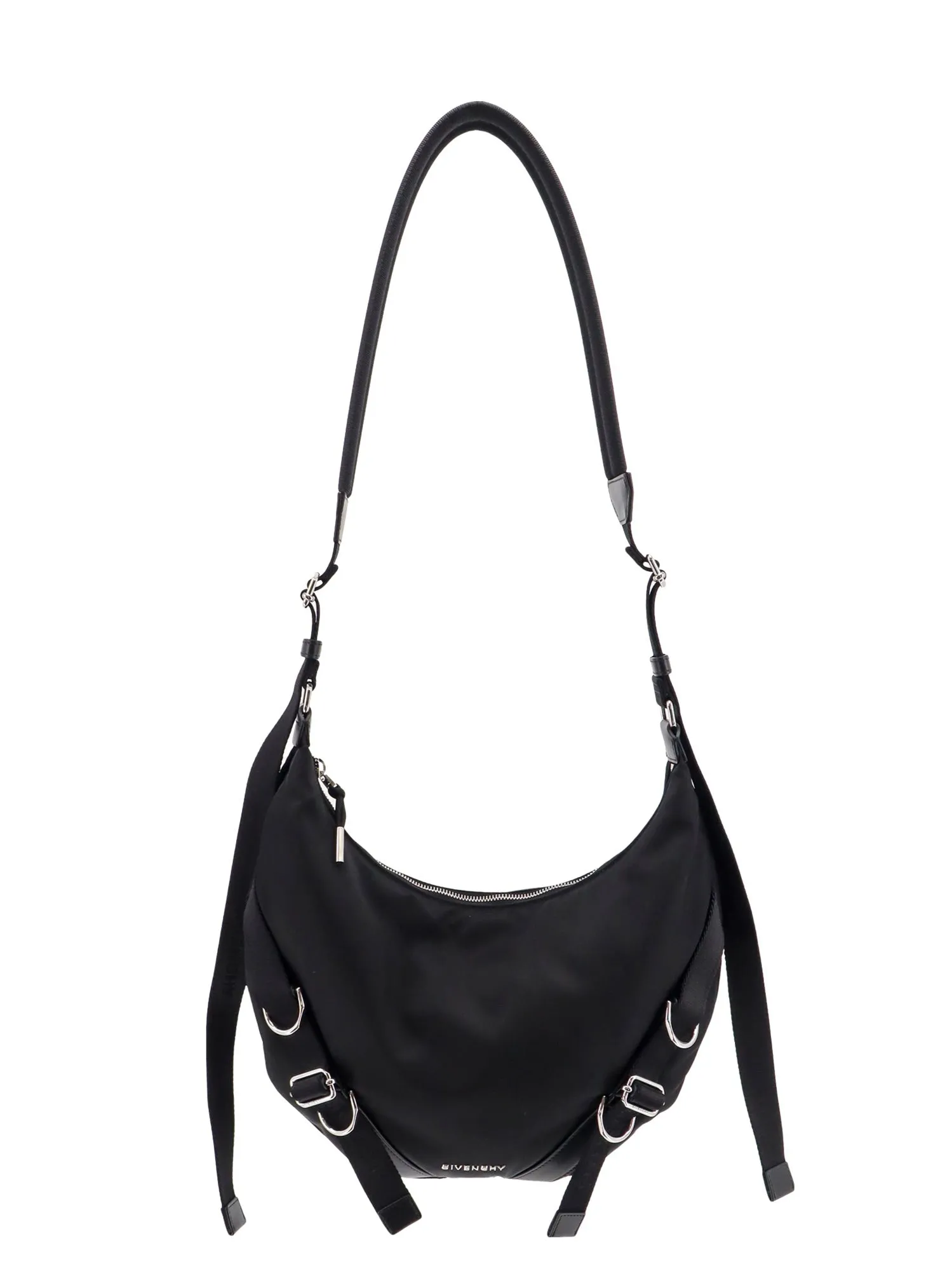 Nylon Shoulder Bag With Frontal Straps