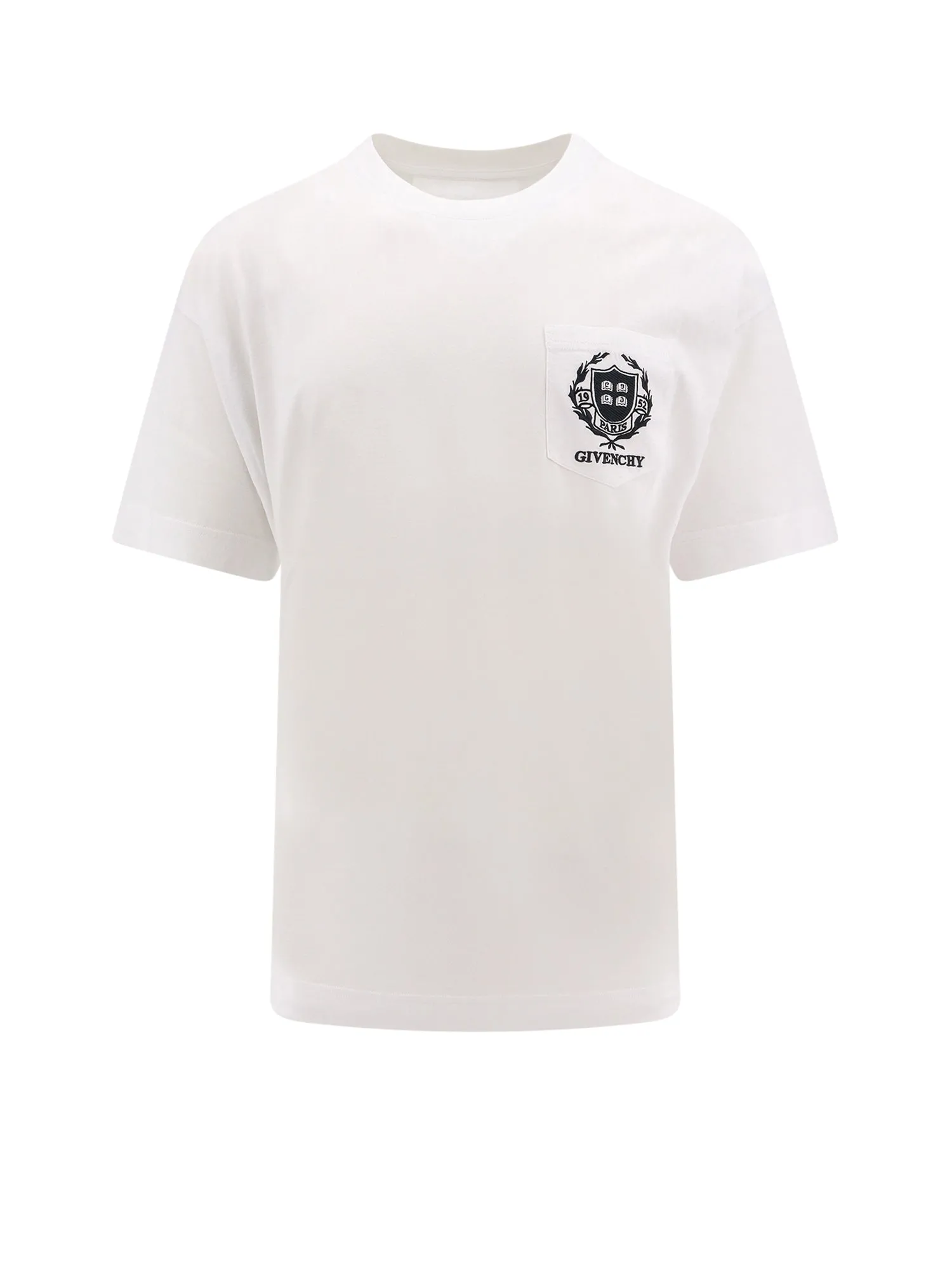 Cotton T-Shirt With Embroidered Givenchy Crest Logo