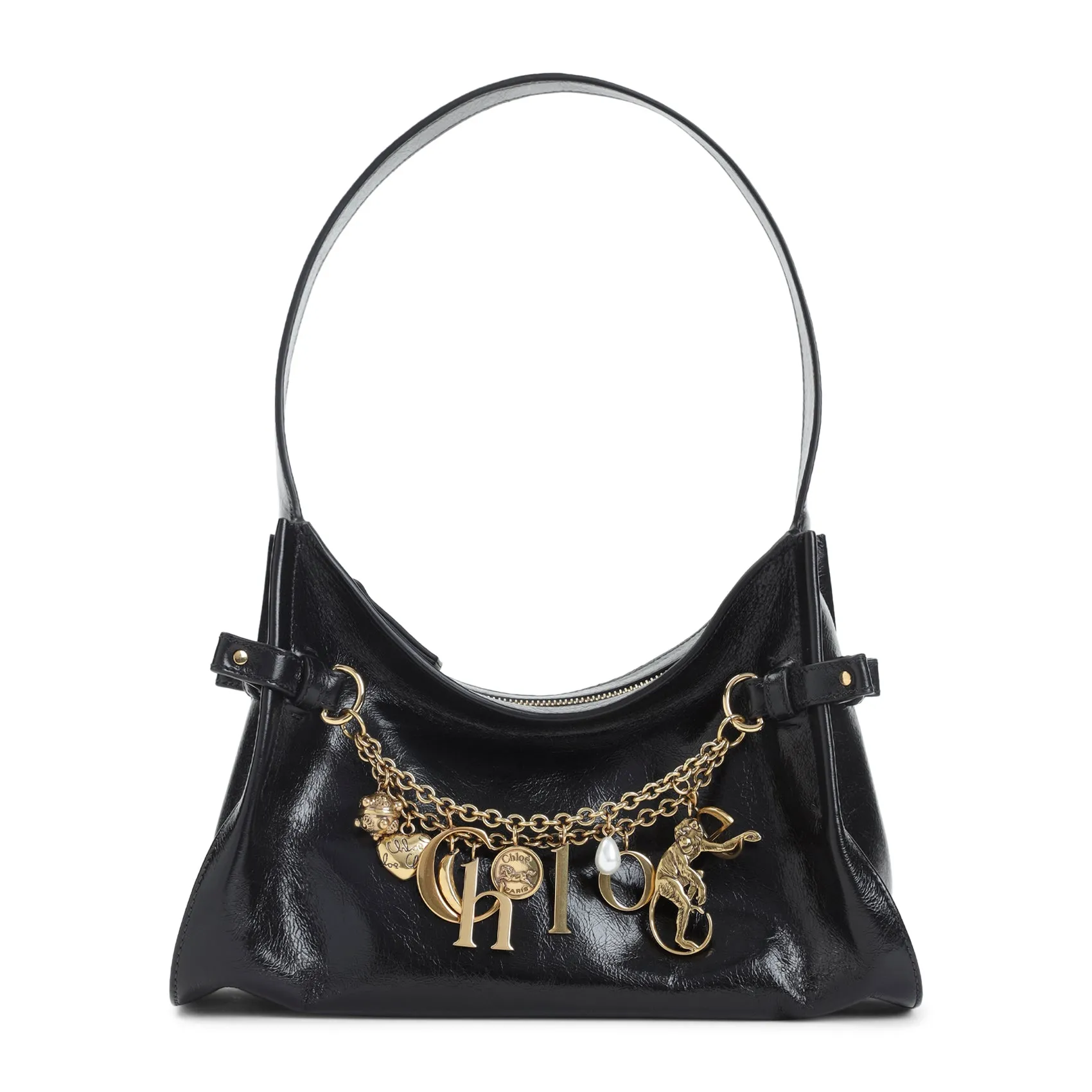 Black Charms Leather Shoulder Bag