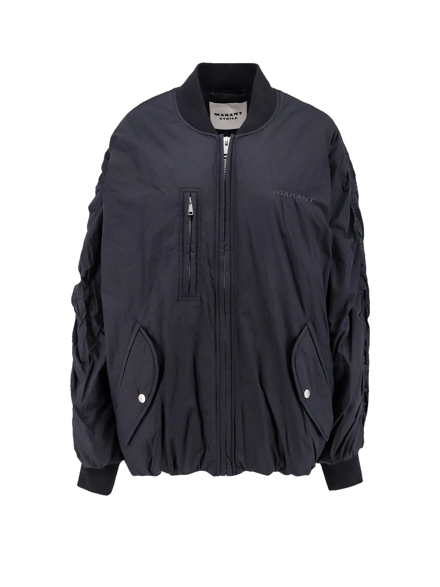 Biologic Cotton And Recycled Nylon Jacket With Embroidered Logo