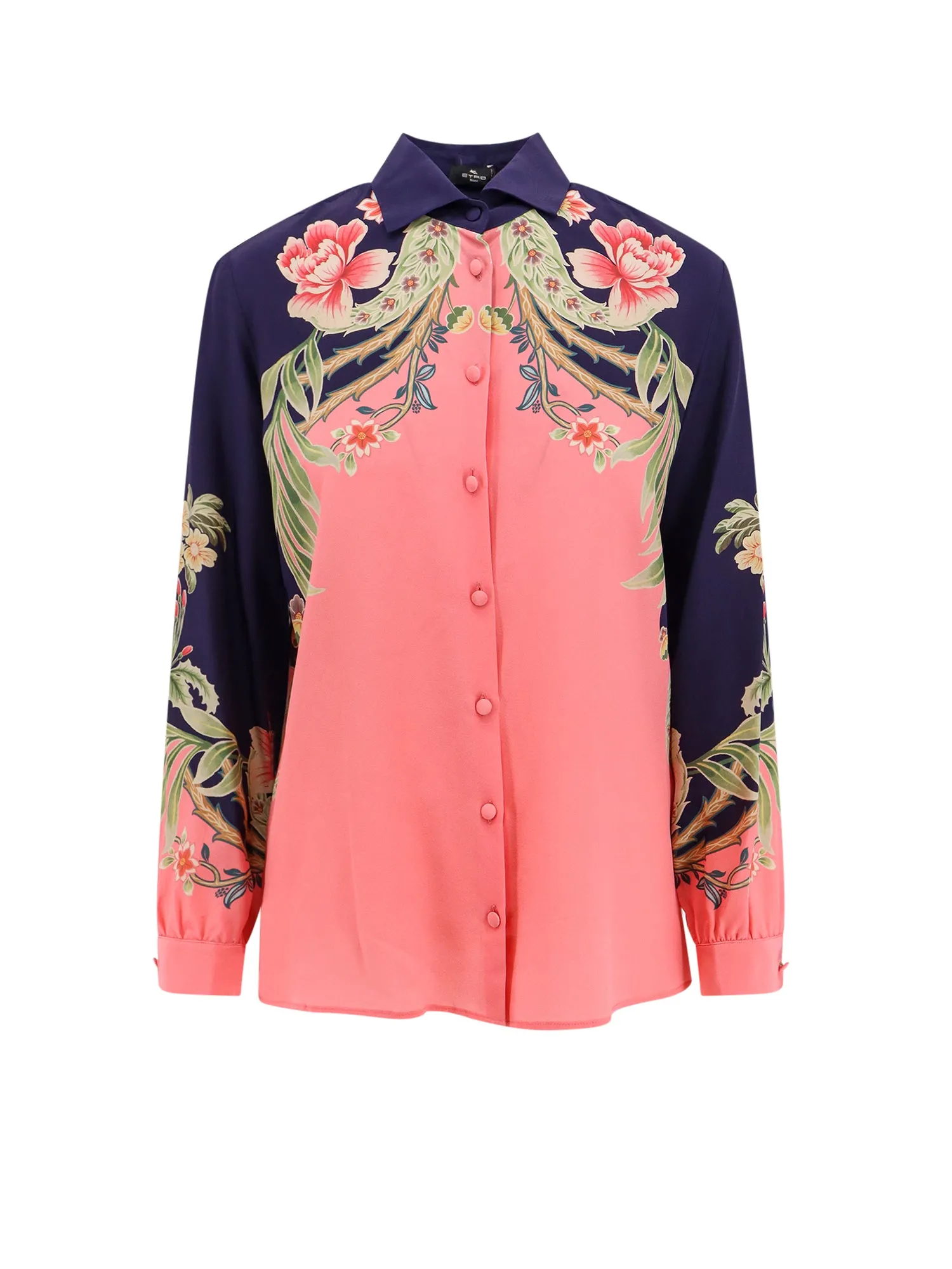 Silk Shirt With Iconic Floral Motif