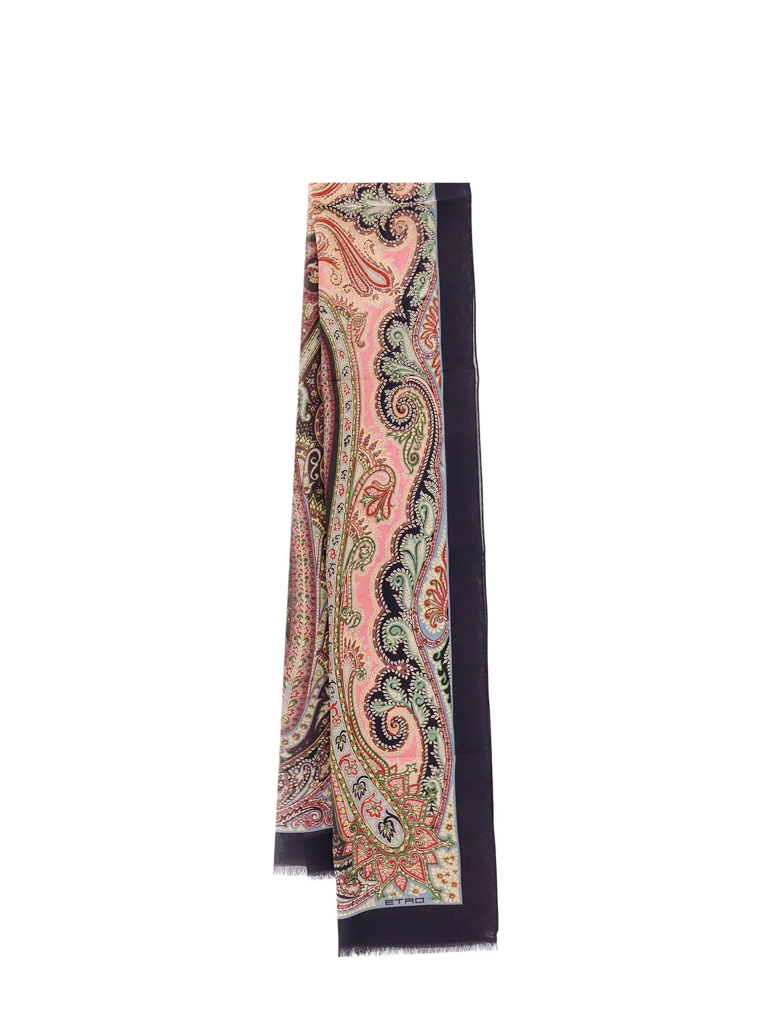 Silk Scarf With Paisley Traditional Print