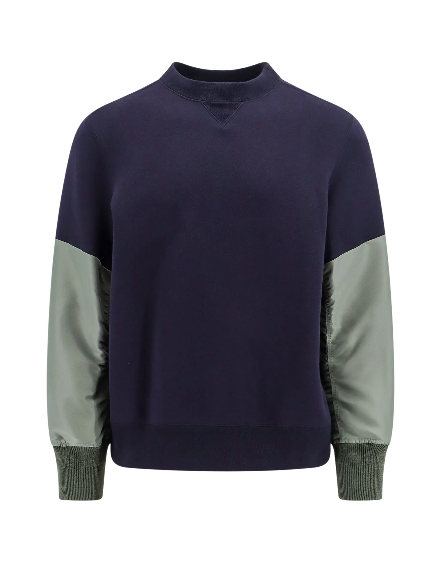 Cotton Sweatshirt With Nylon Inserts
