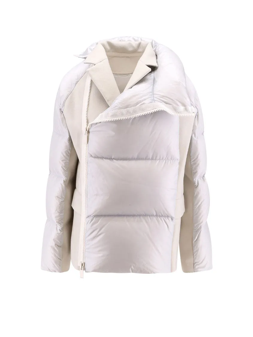 Padded Nylon Jacket With Wool Inserts