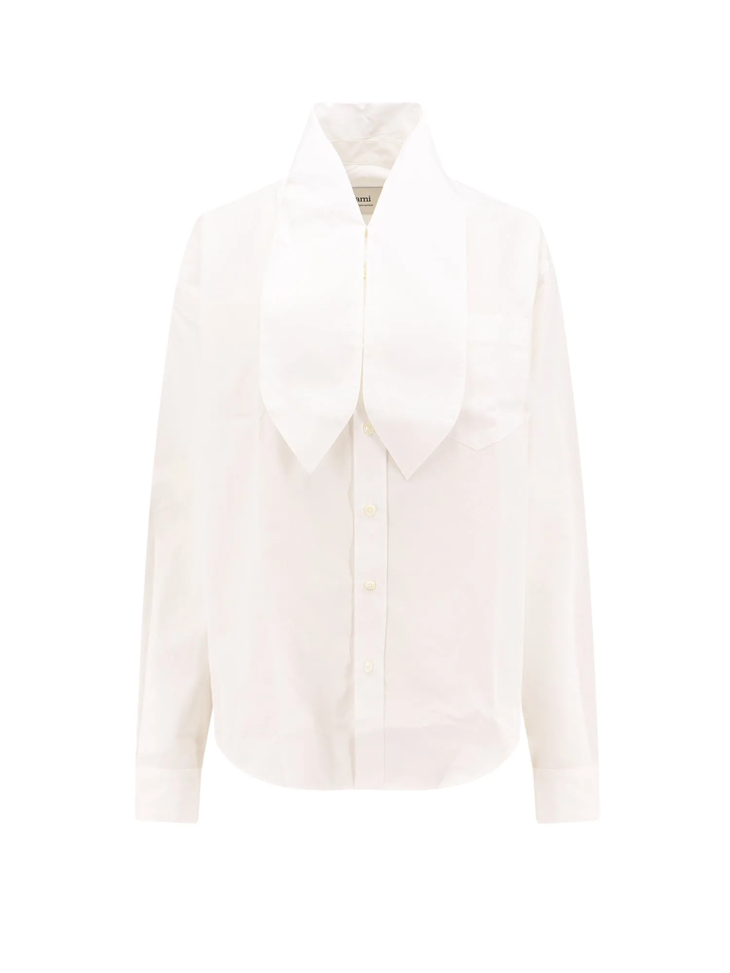 Cotton Shirt With Scarf Detail