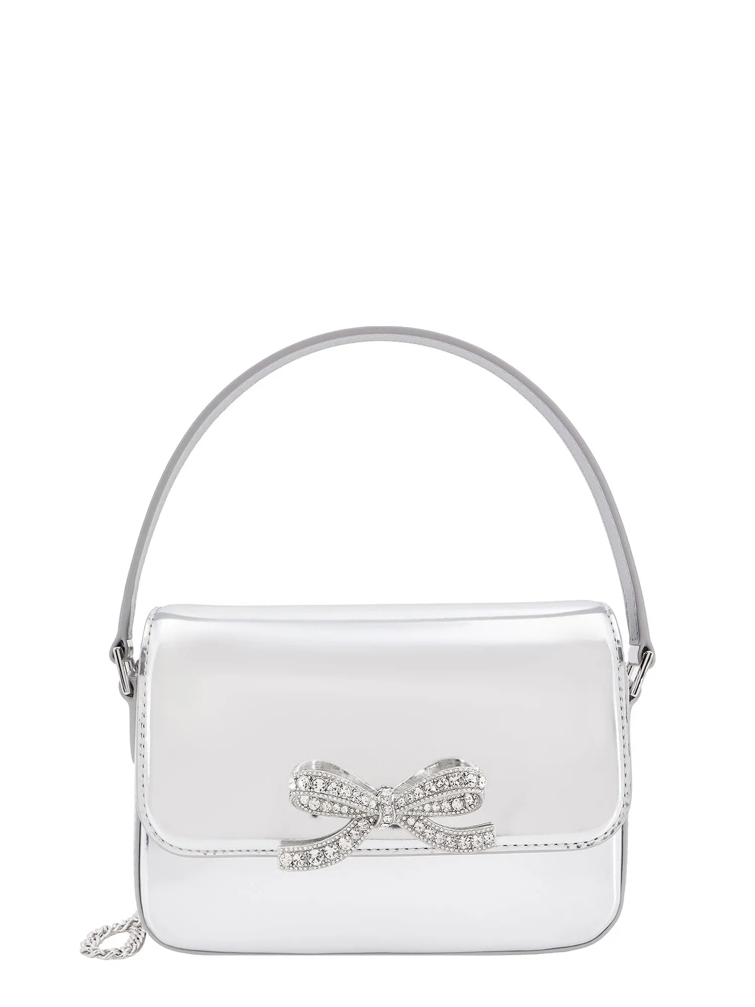 Leather Handbag With Frontal Bow