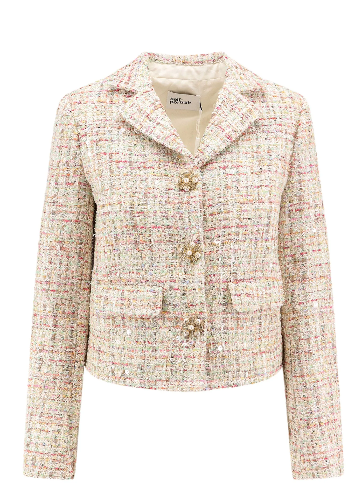 Bouclé Fabric Blazer With Sewuins