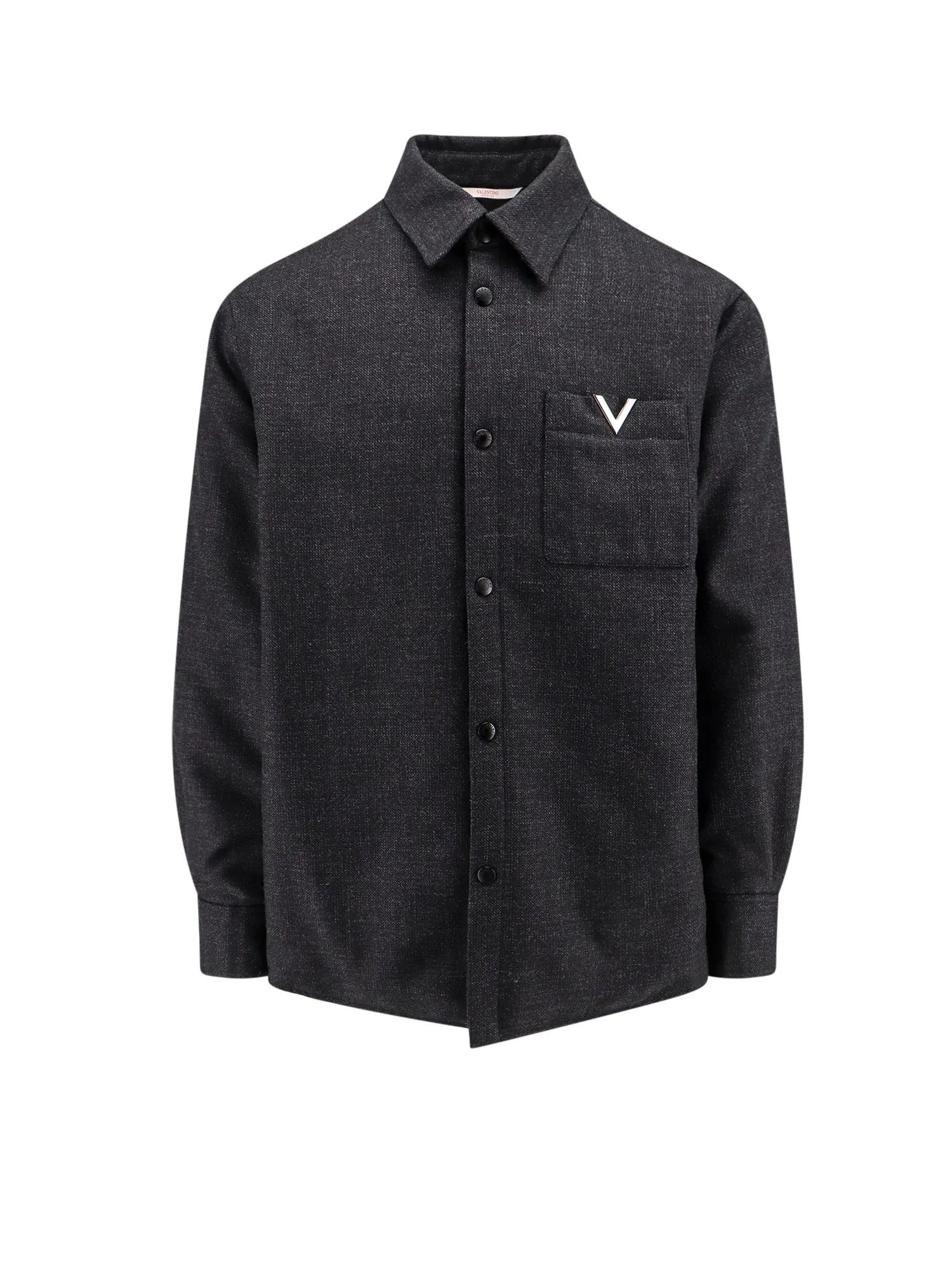 Virgin Wool Jacket With Metal V-Detail