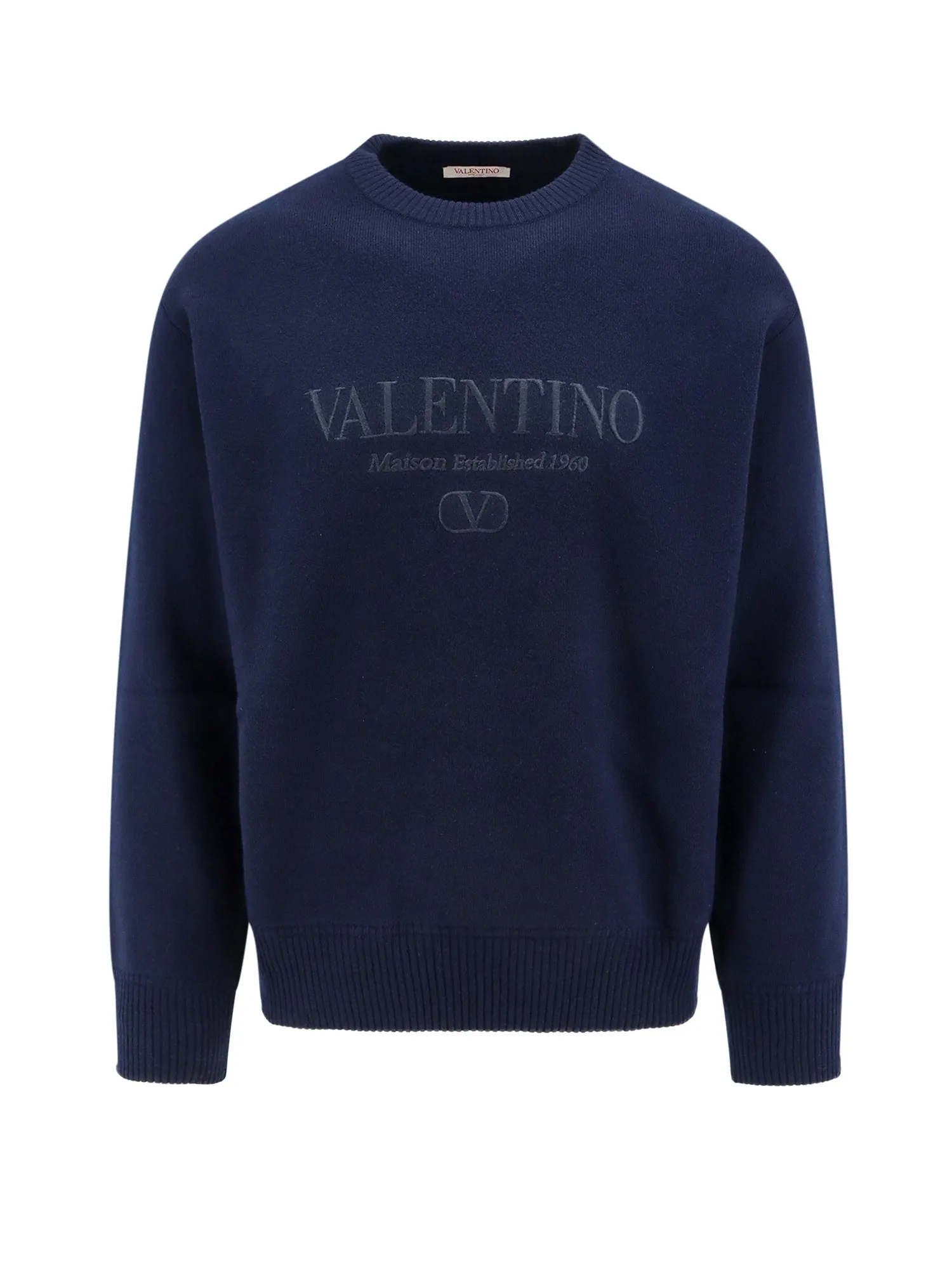 Virgin Wool Sweater With Embroidered Logo