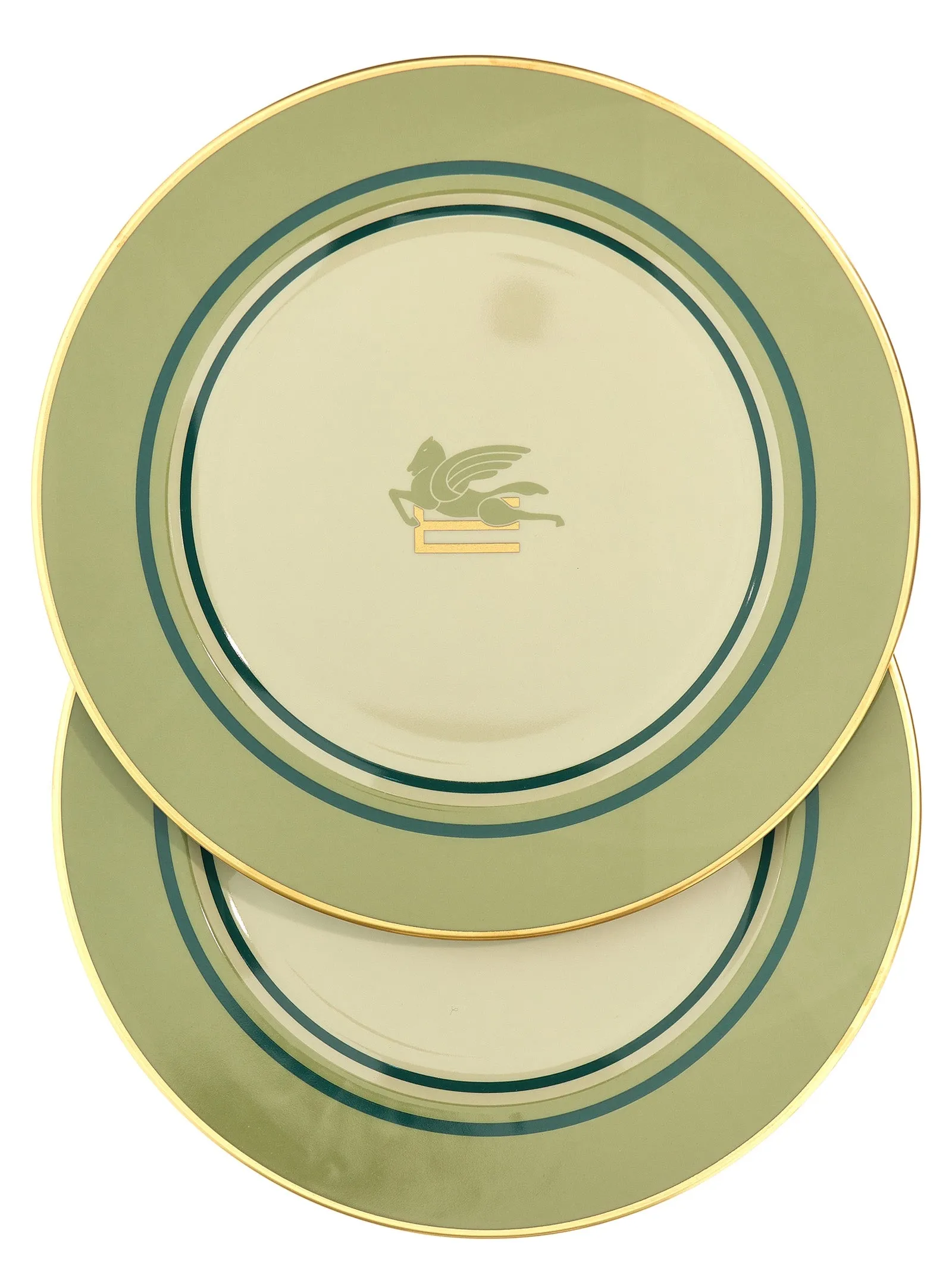 Set Of 2 Placemats ⌀ 32 Cm Plates Verde
