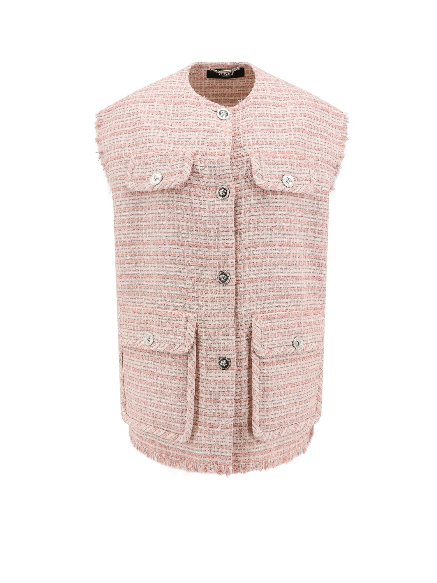 Tweed Vest With Medusa Buttons