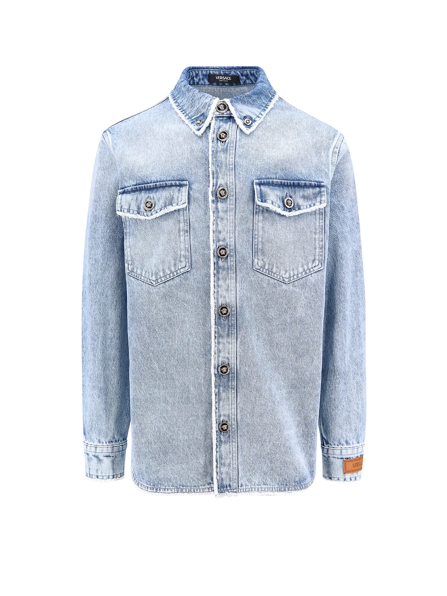 Denim Shirt With Medusa Buttons