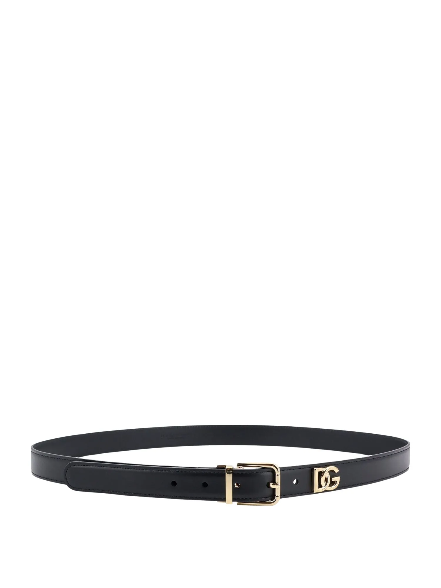 Leather Belt With Metal Monogram