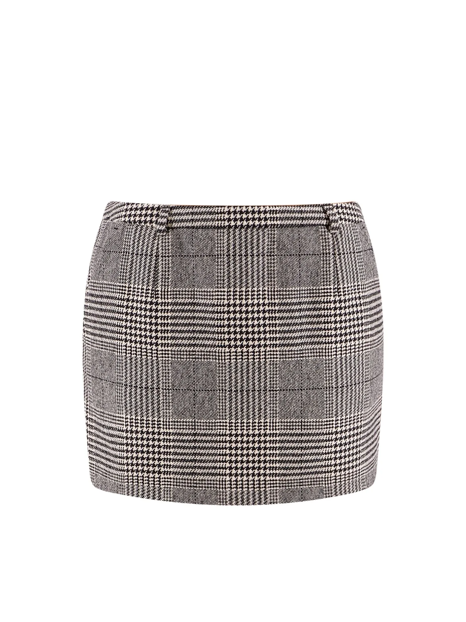 Wool And Cashmere Mini Skirt With Prince-Of-Wales Motif