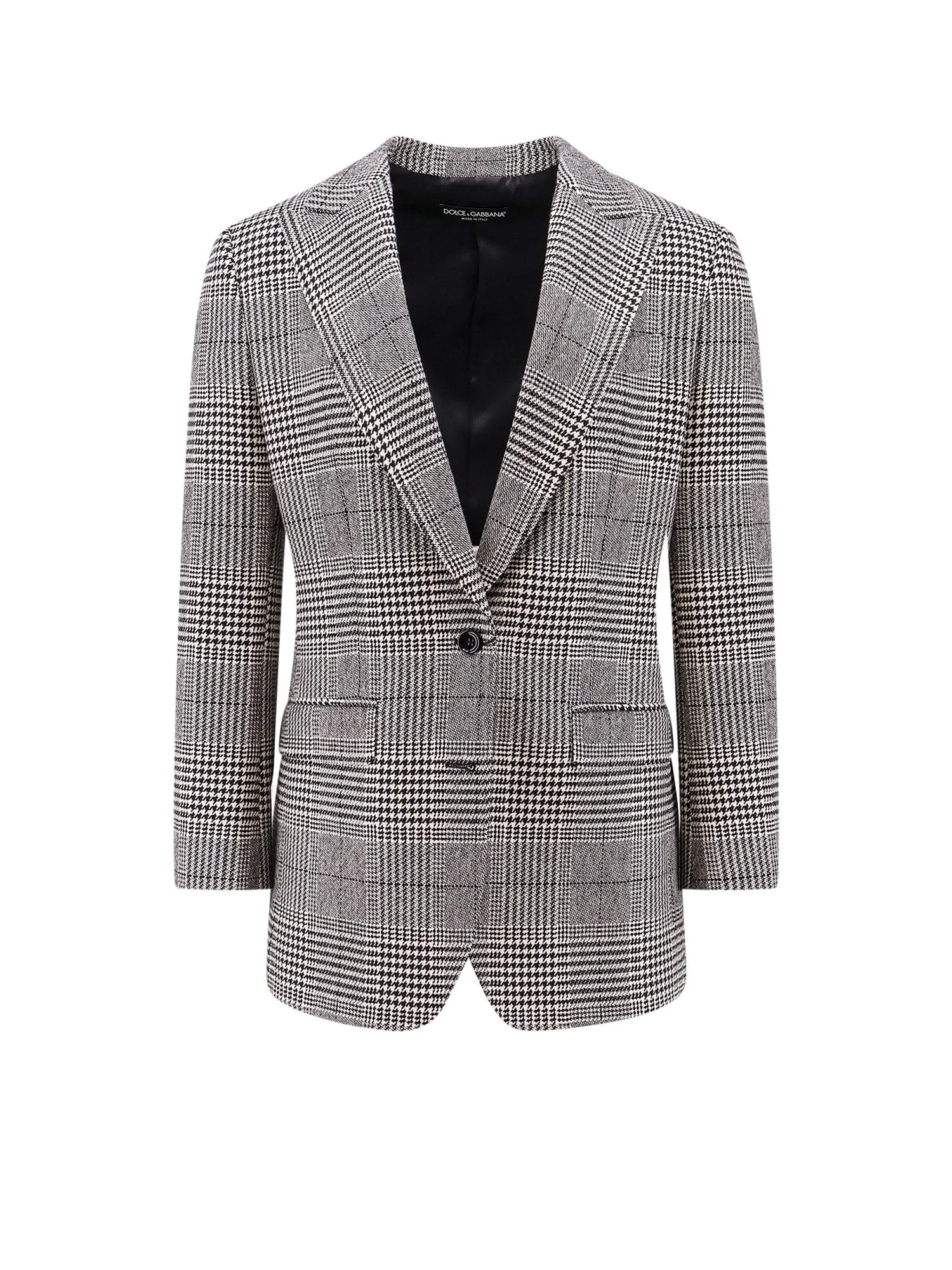 Wool And Cashmere Blazer With Prince Of Wales Motif