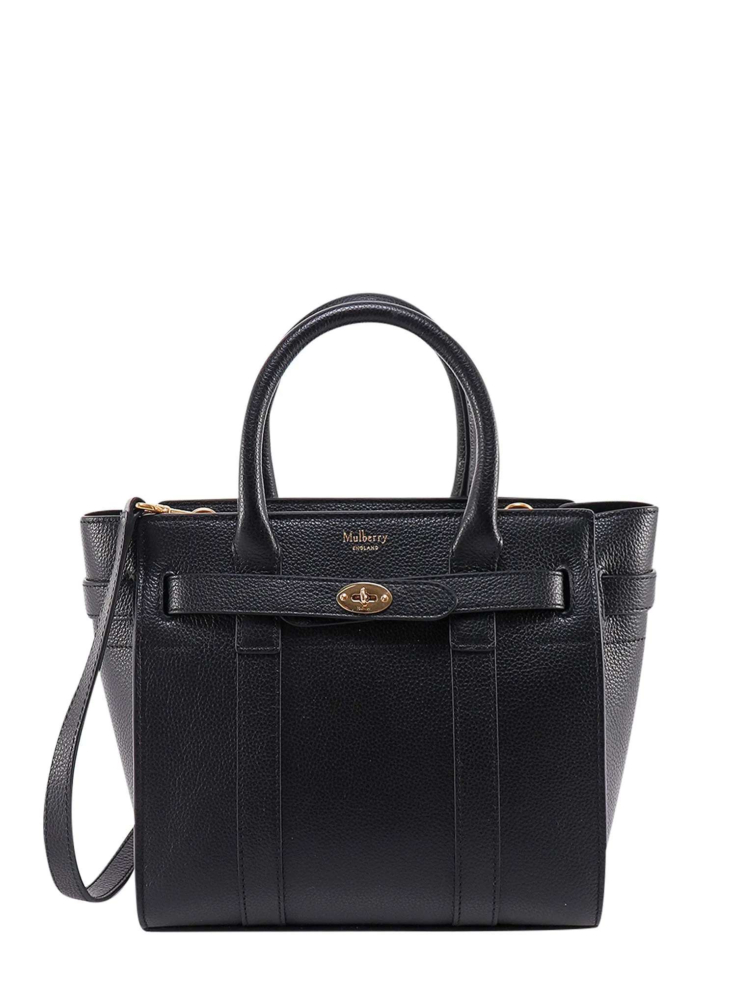 Leather Handbag With Frontal Walker