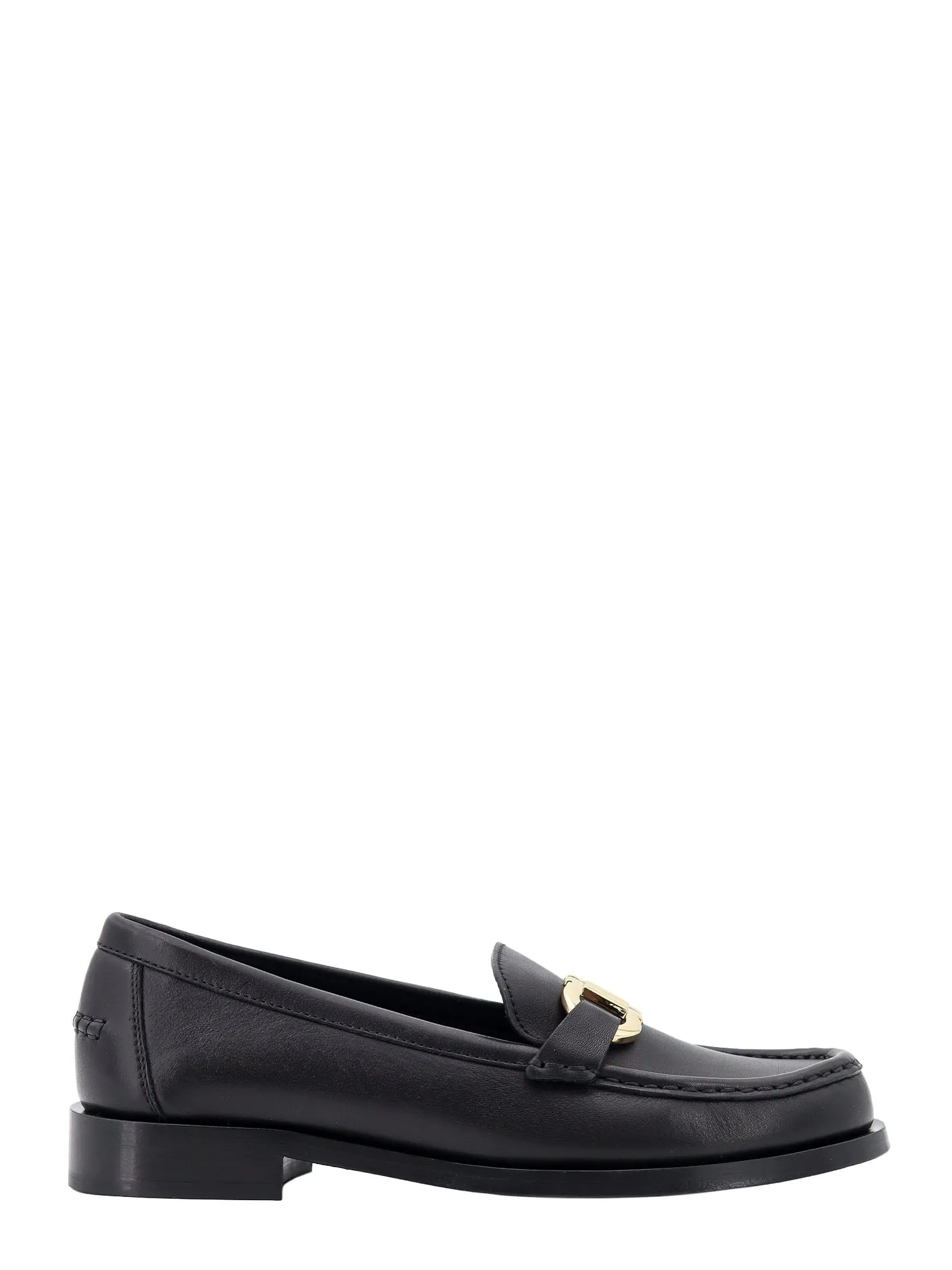 Leather Loafer With Iconic Gancini Detail