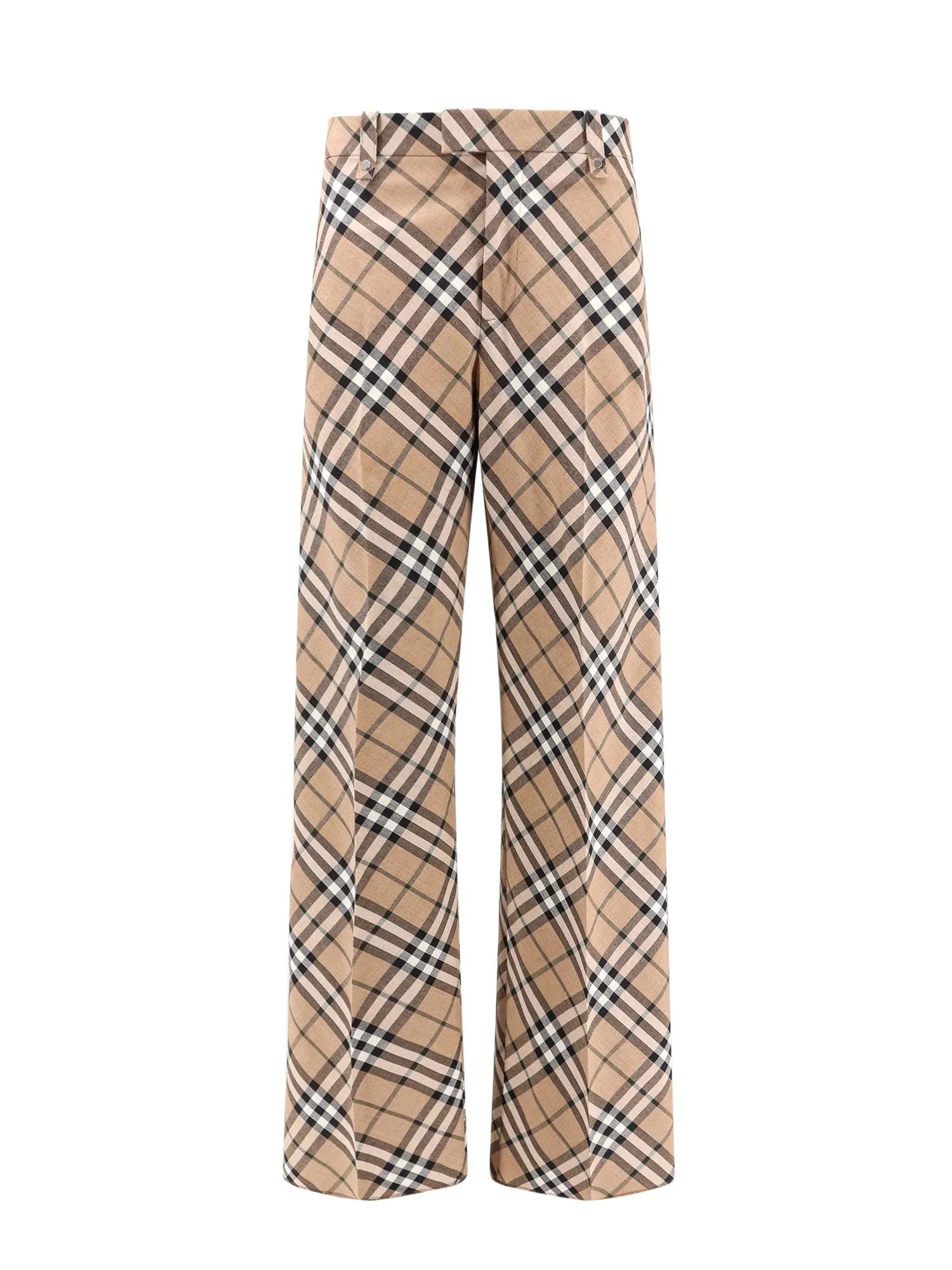 Wool Blend Trouser With Iconic Check Print