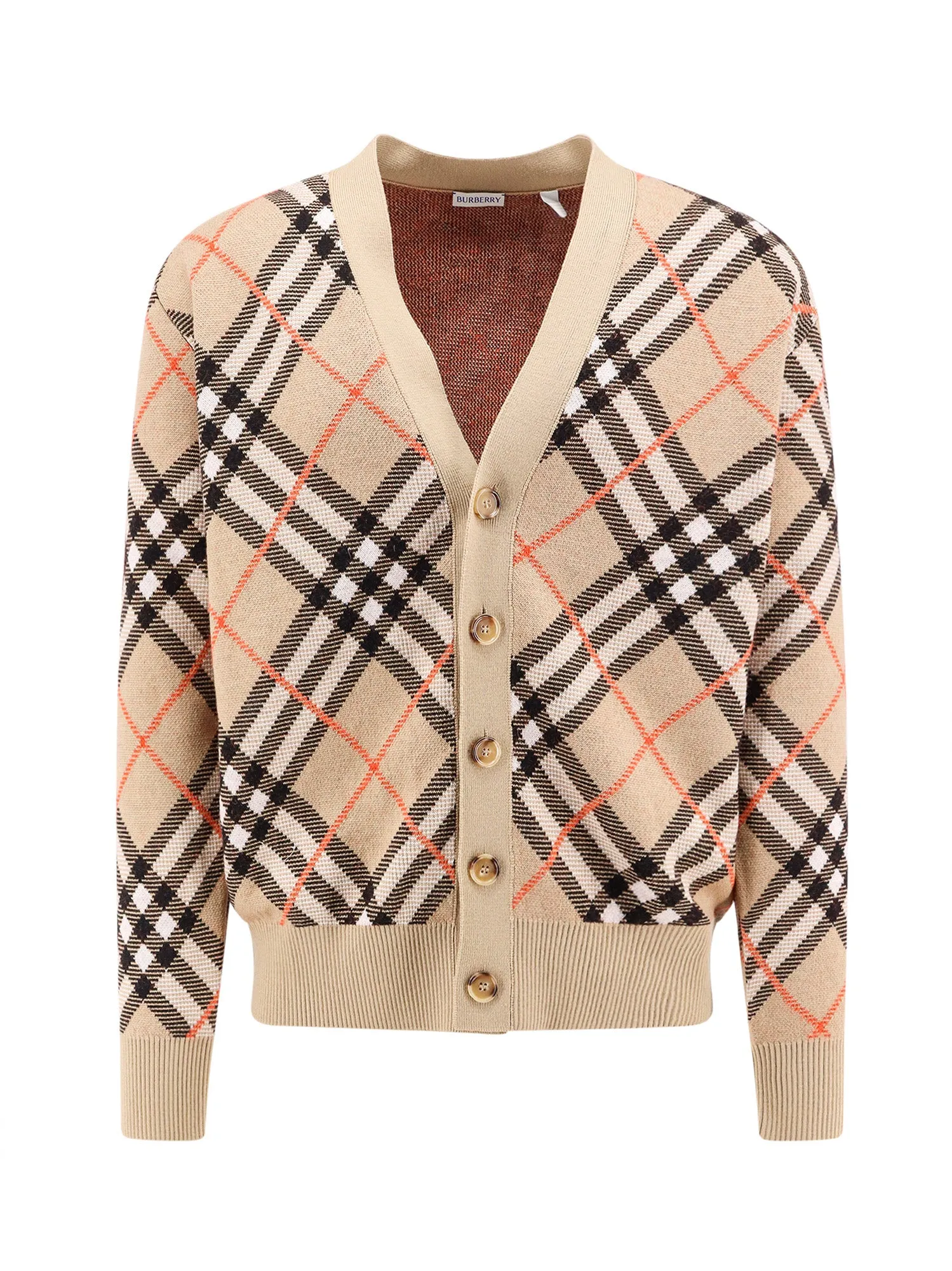 Wool And Mohair Cardigan With Check Motif