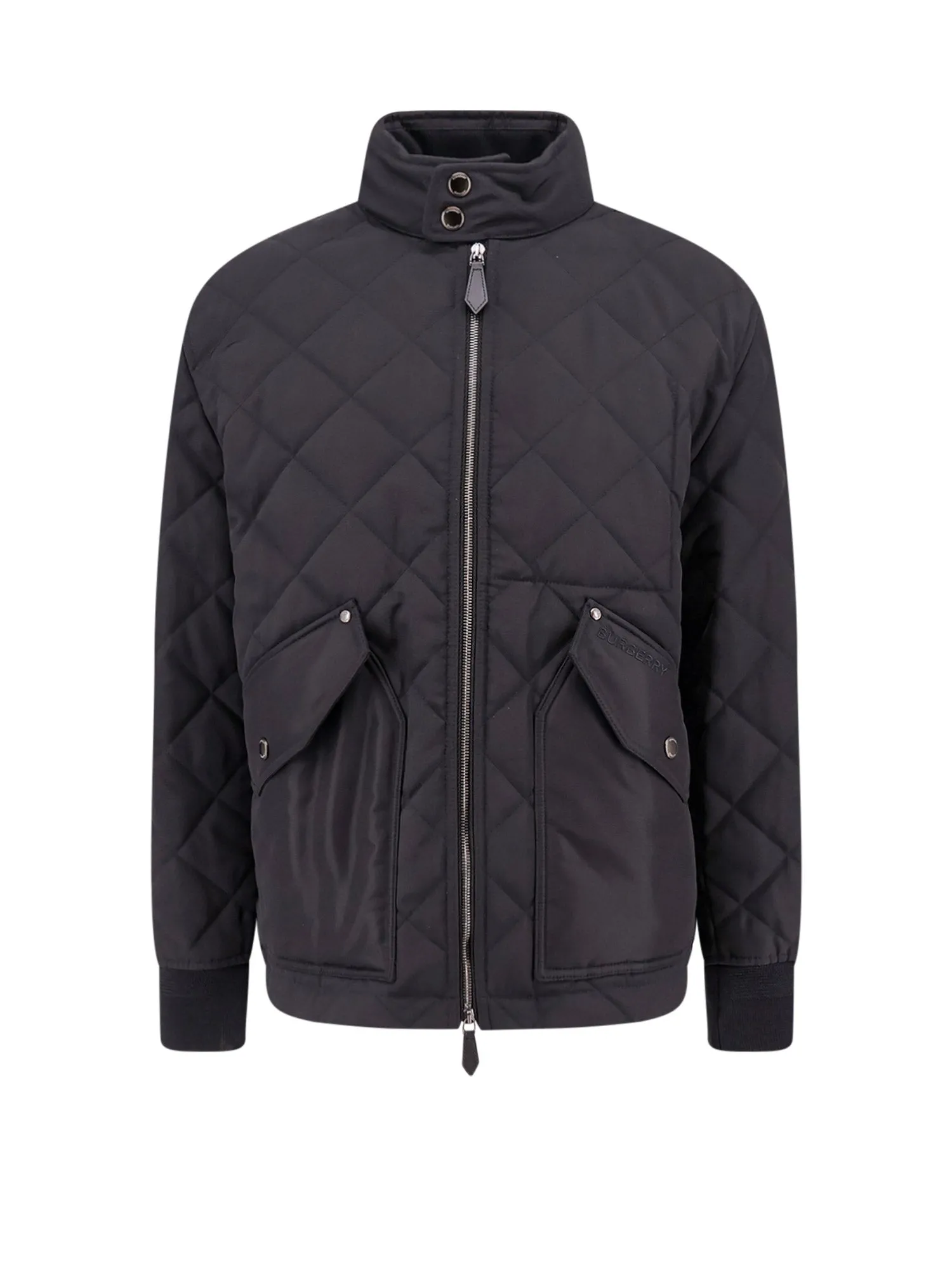 Padded And Quilted Nylon Jacket With Check Lining