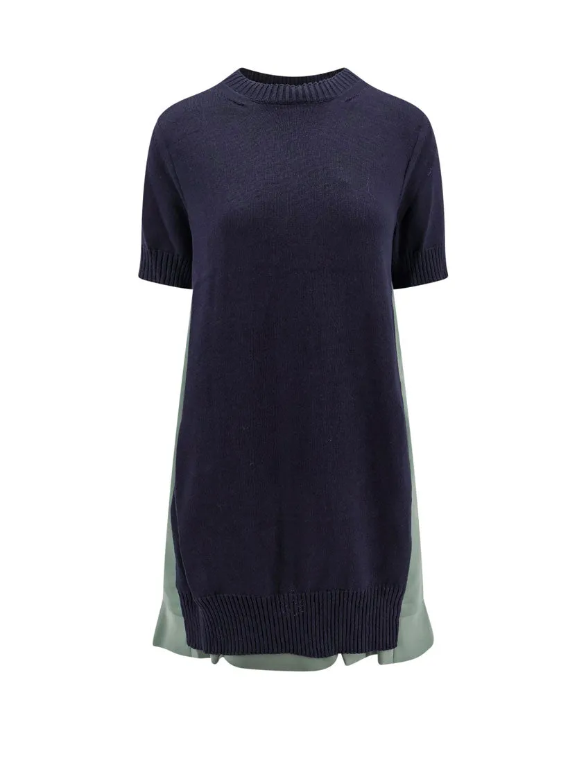 Cotton Dress With Back Nylon Panel