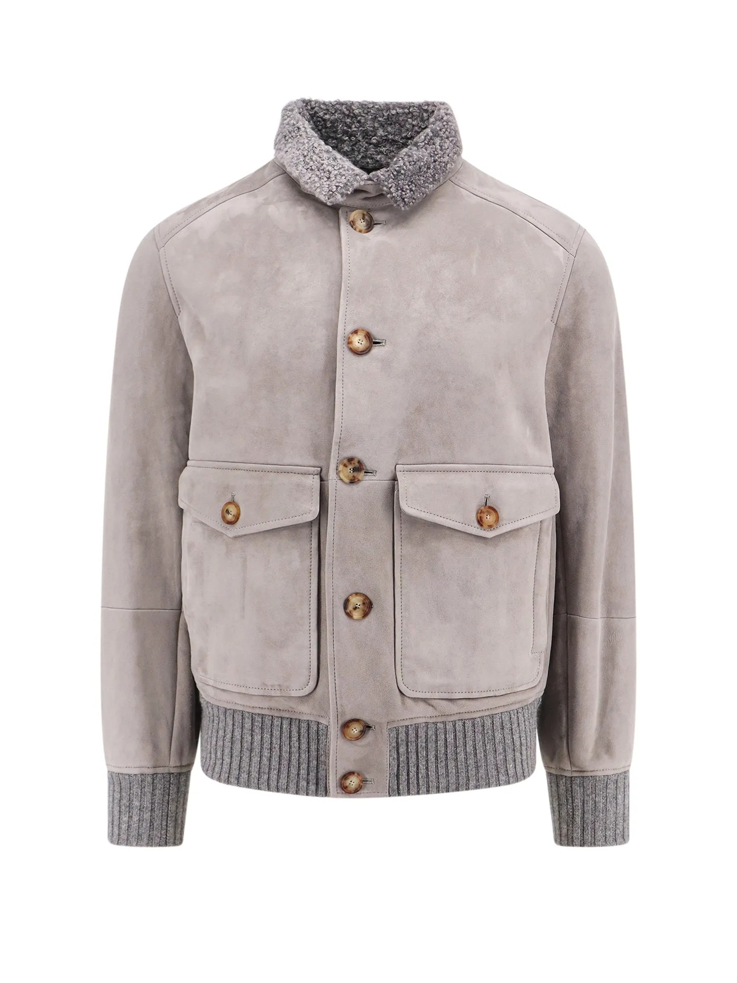 Sheepskin Jacket With Cashmere Profiles