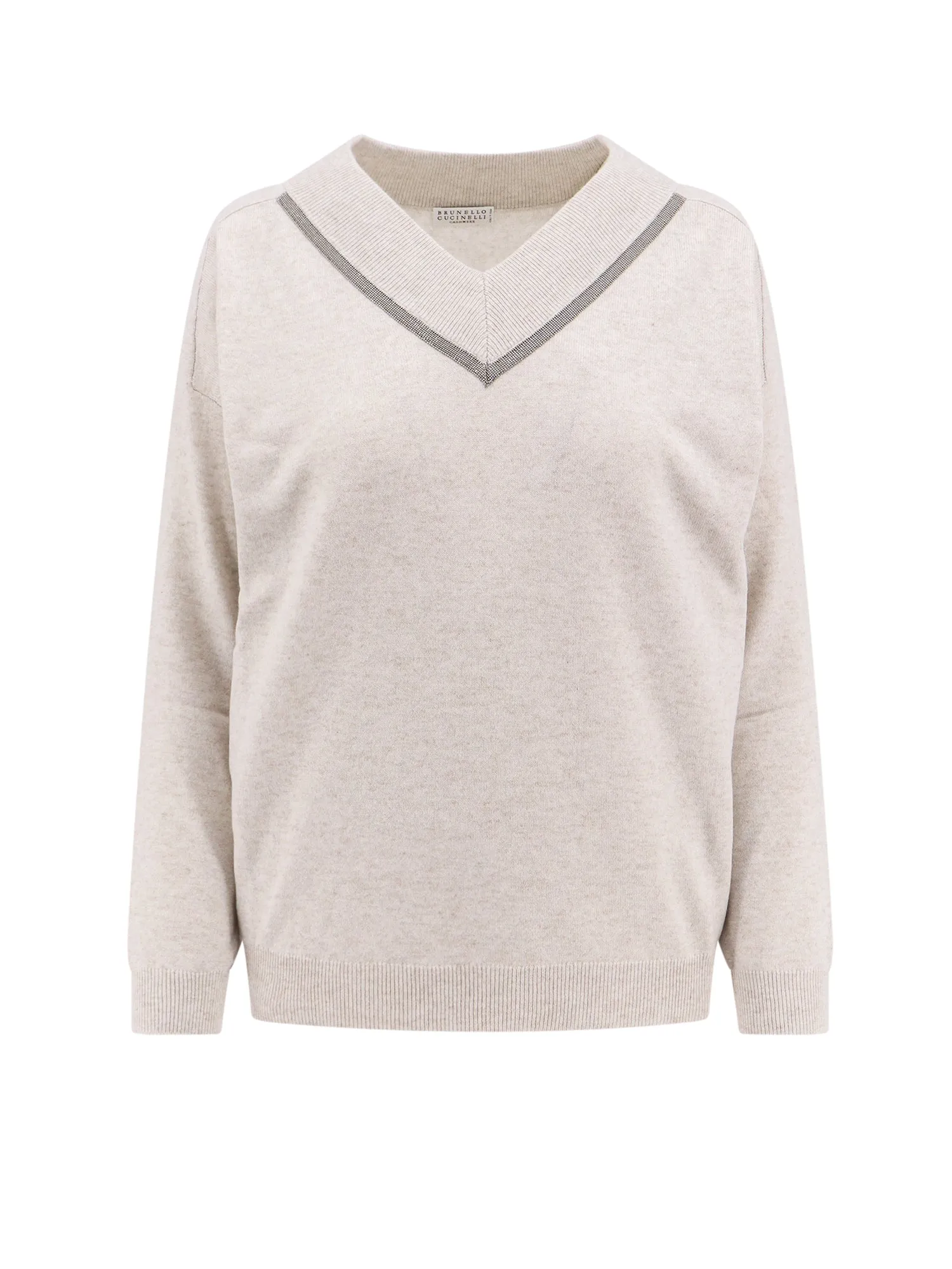 Cashmere Sweater With Monili Profile