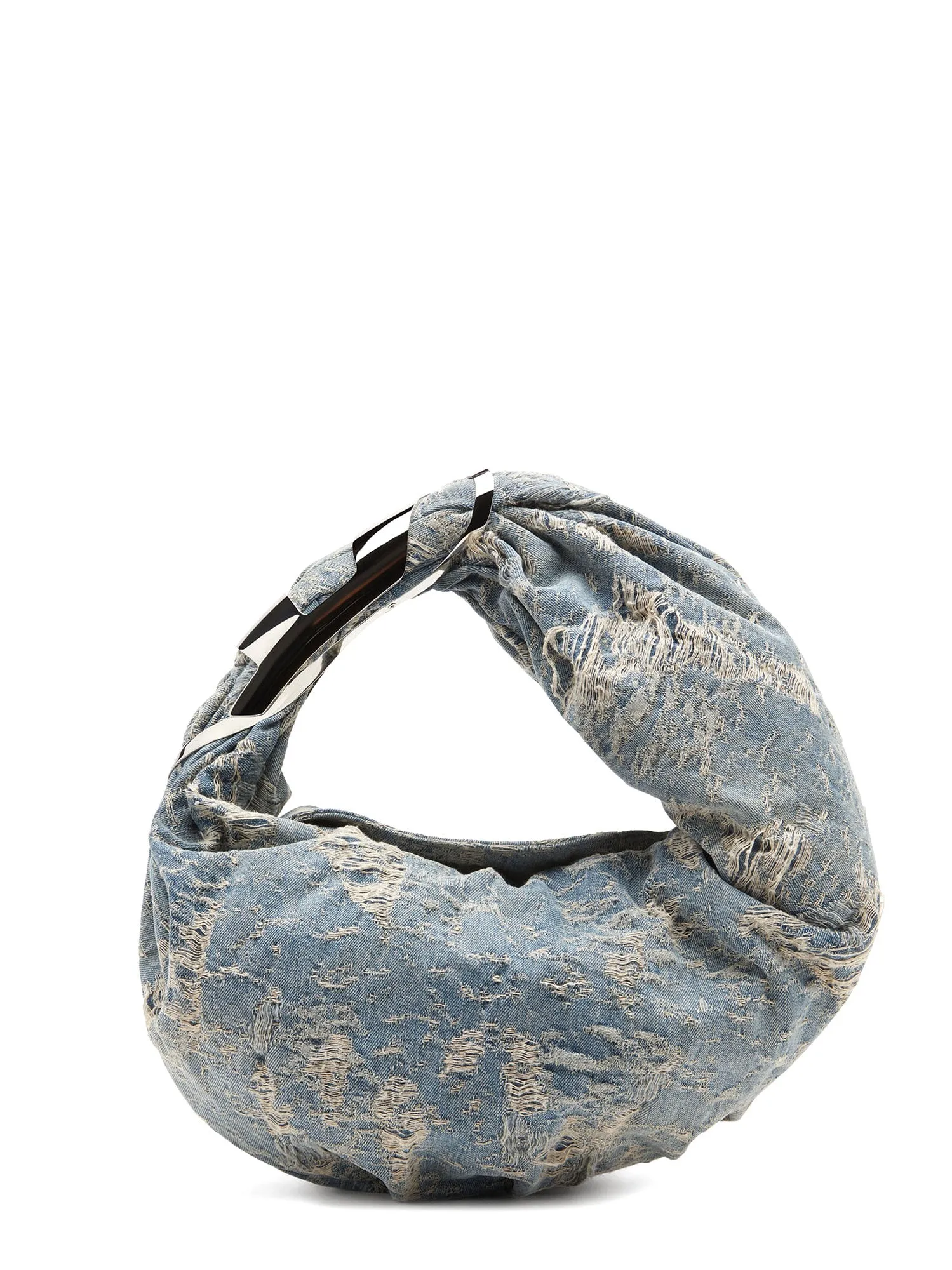 Denim Shoulder Bag With Ripped Effect