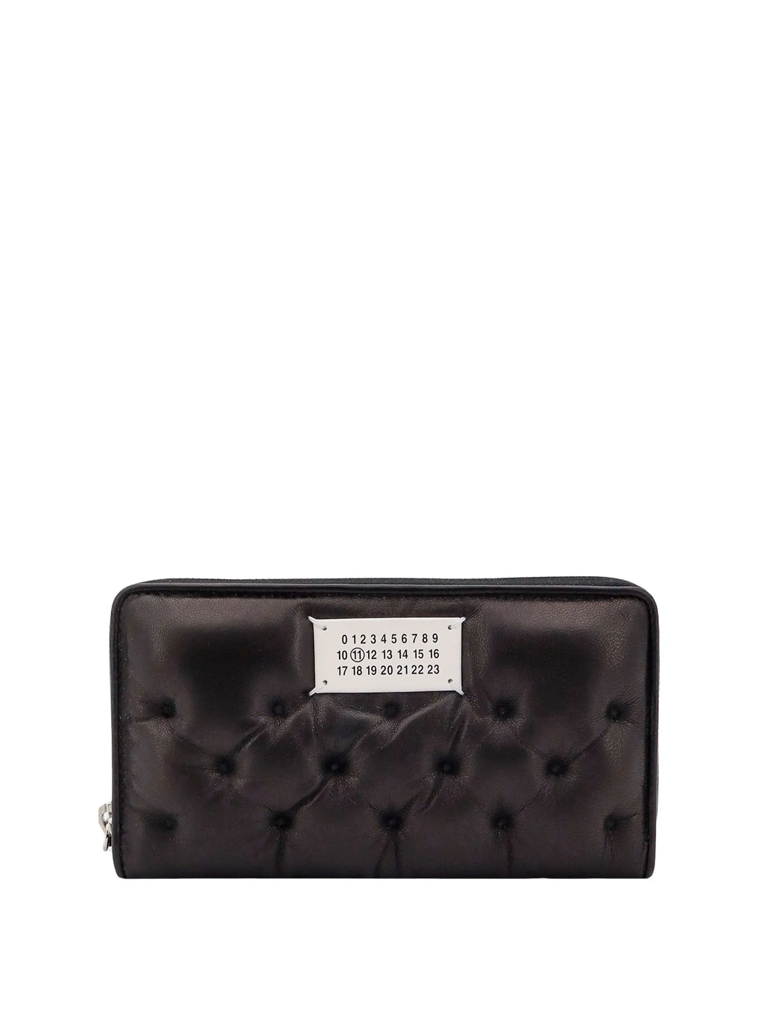 Quilted Leather Wallet With Frontal Numeric Logo