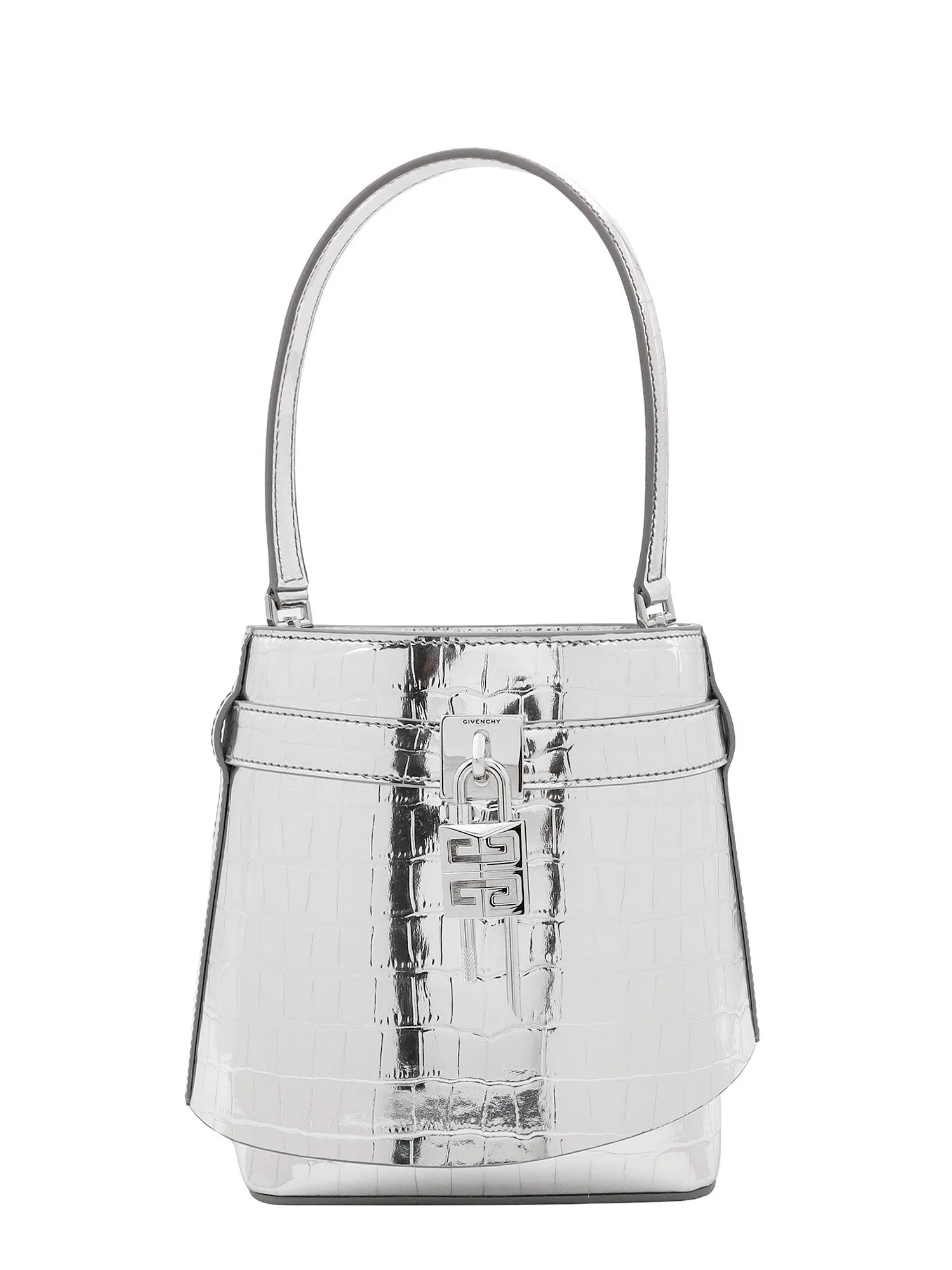 Leather Bucket Bag With Croco Effect