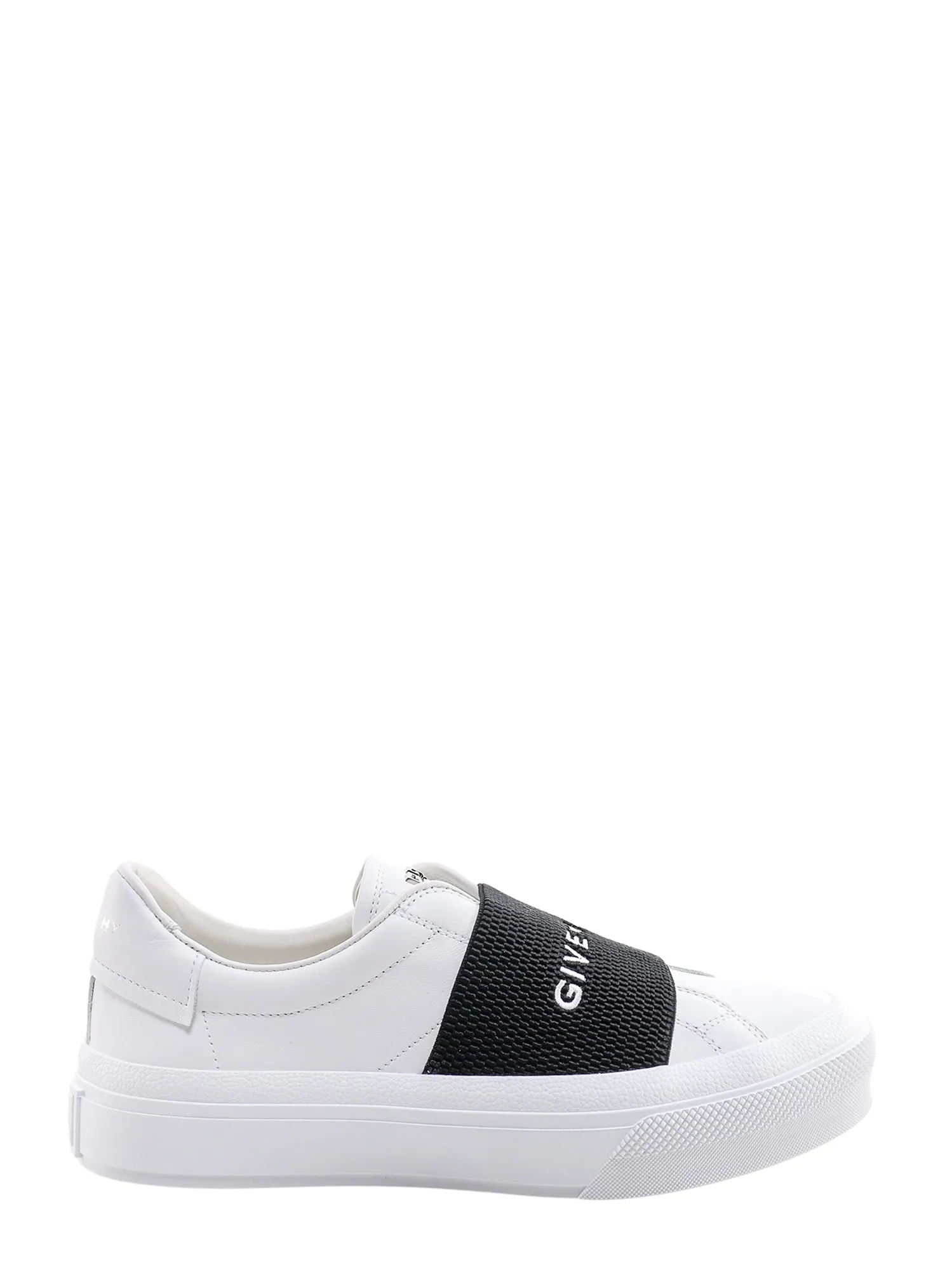 Leather Sneakers With Contrasting Logoed Band