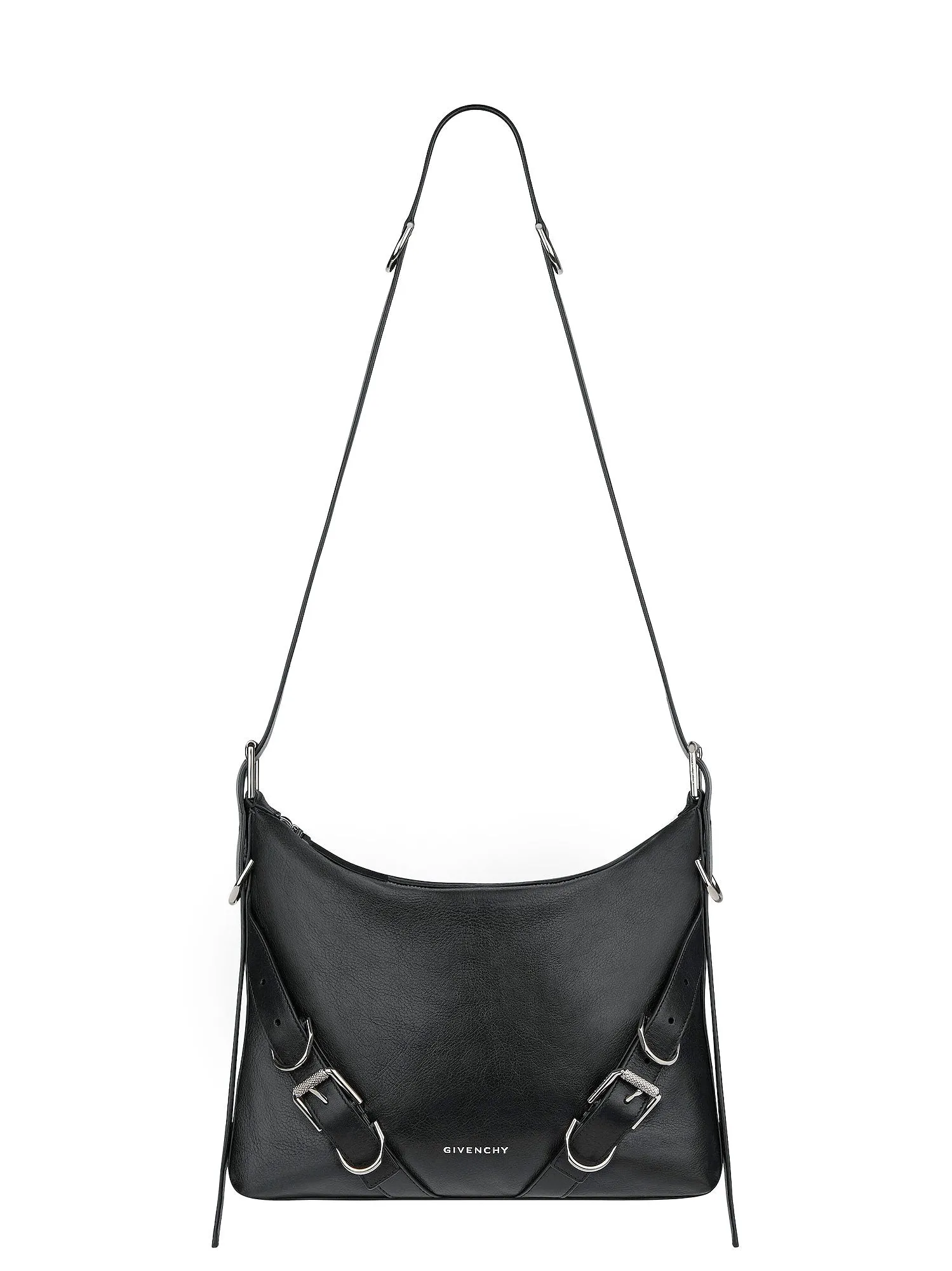 Leather Shoulder Bag With Frontal Logo Print