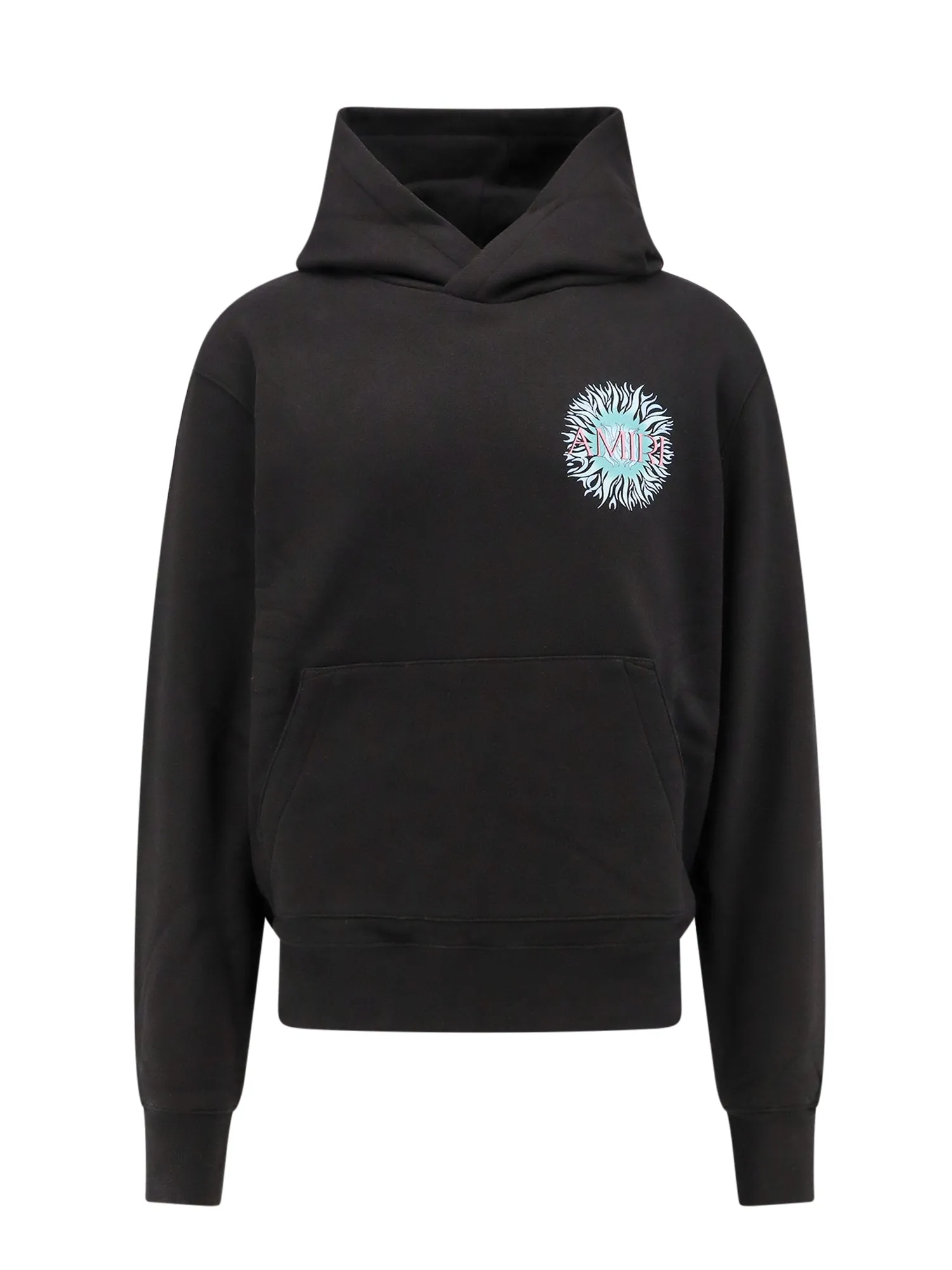 Cotton Sweatshirt With Sun Logo Print