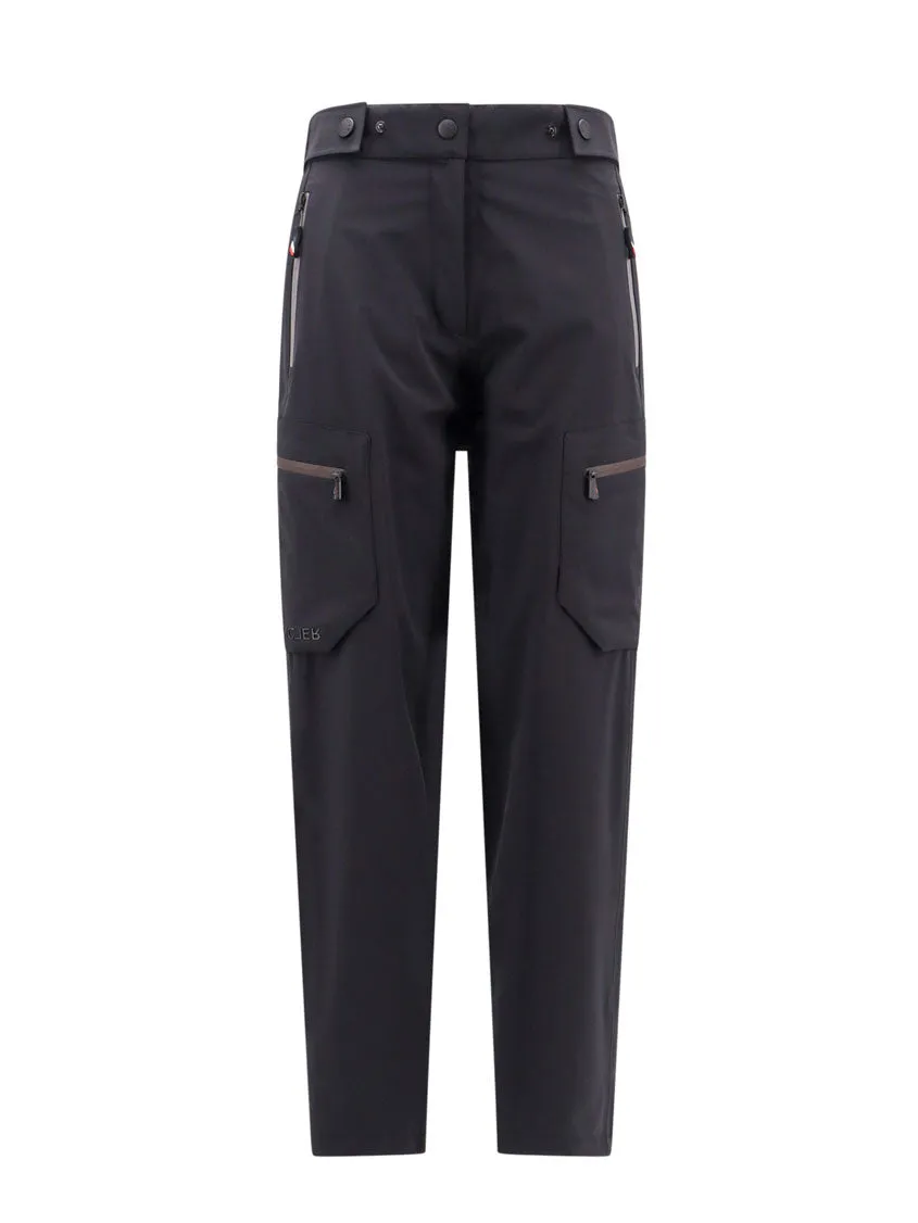 Stretch Nylon Trouser With Logo Patch
