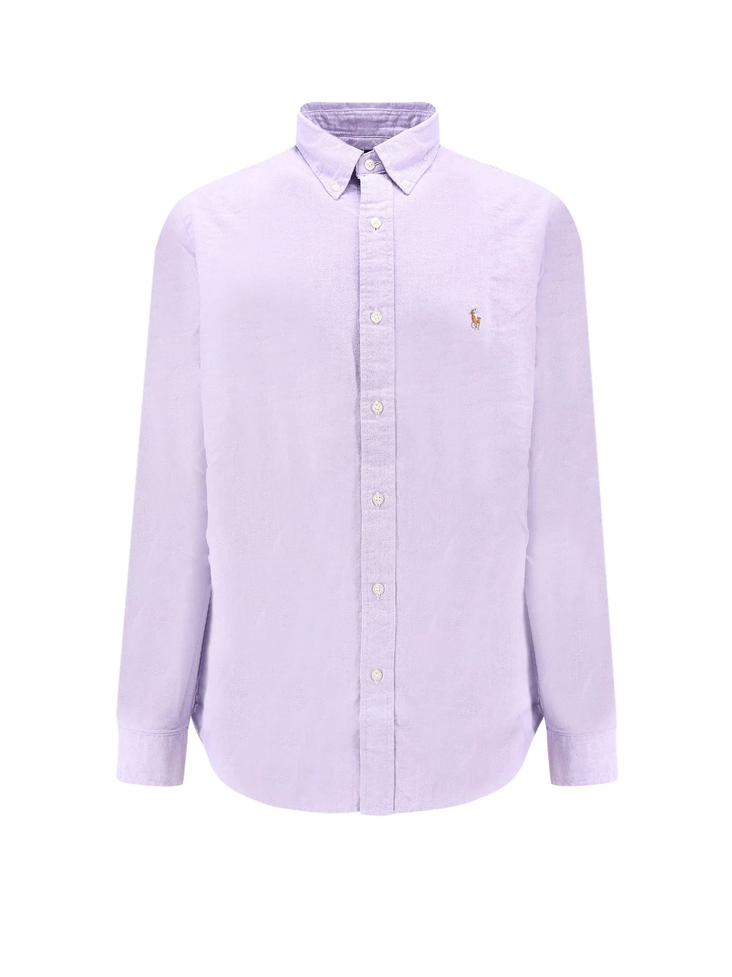 Cotton Shirt With Multicolor Logo Embroidery