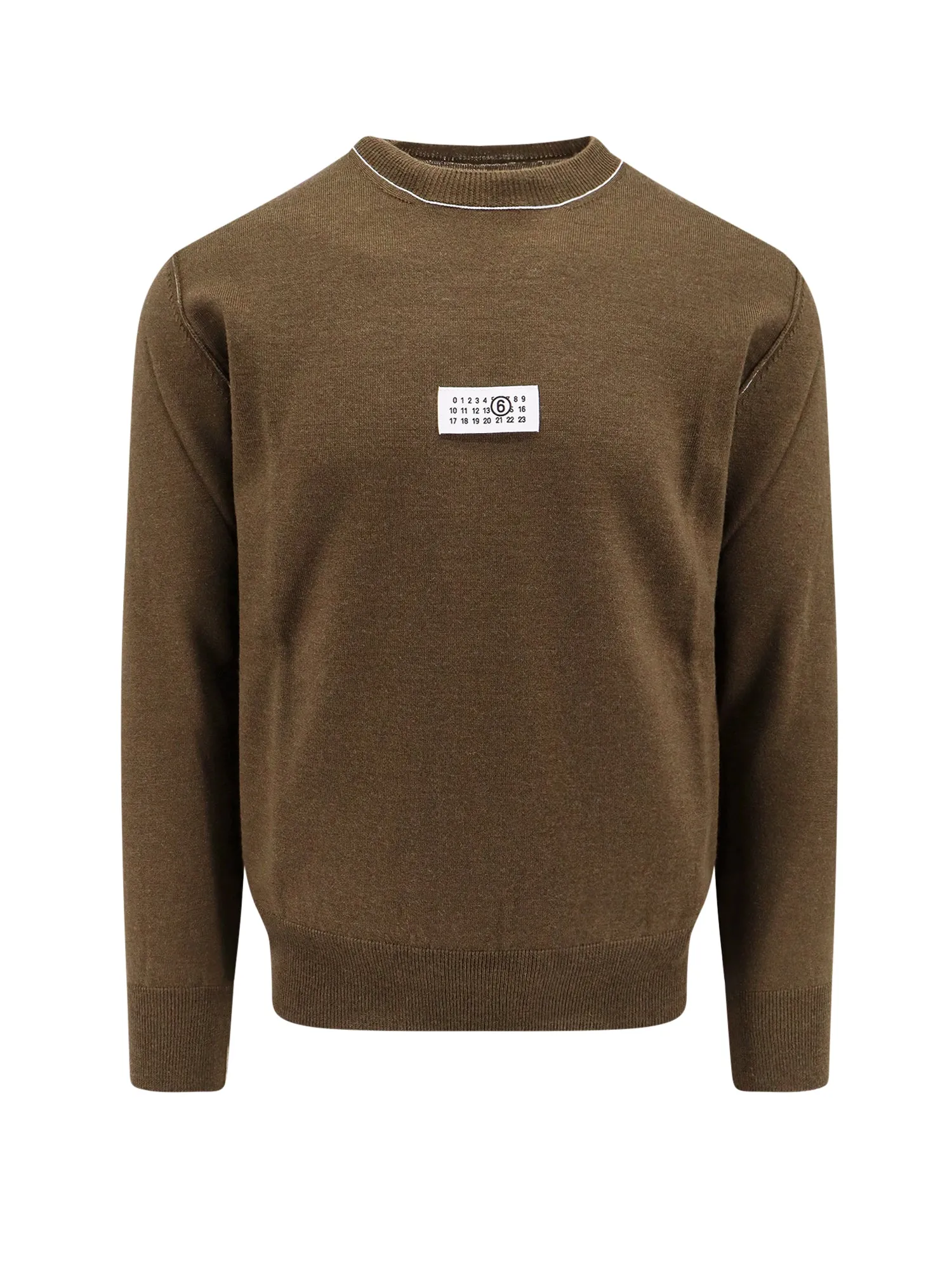 Wool Blend Sweater With Numeric Signature Patch