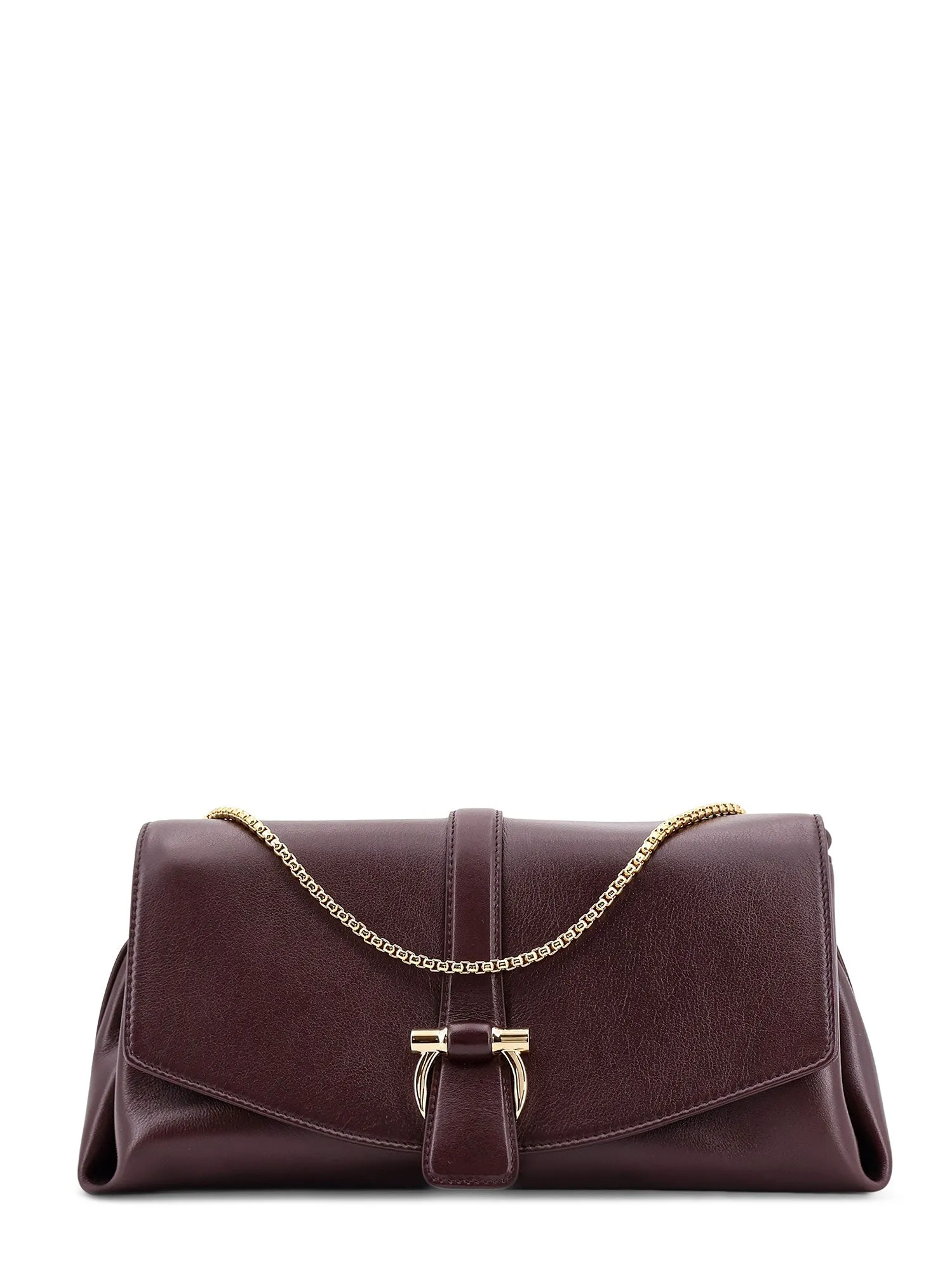 Leather Shoulder Bag With Iconic Gancini Detail