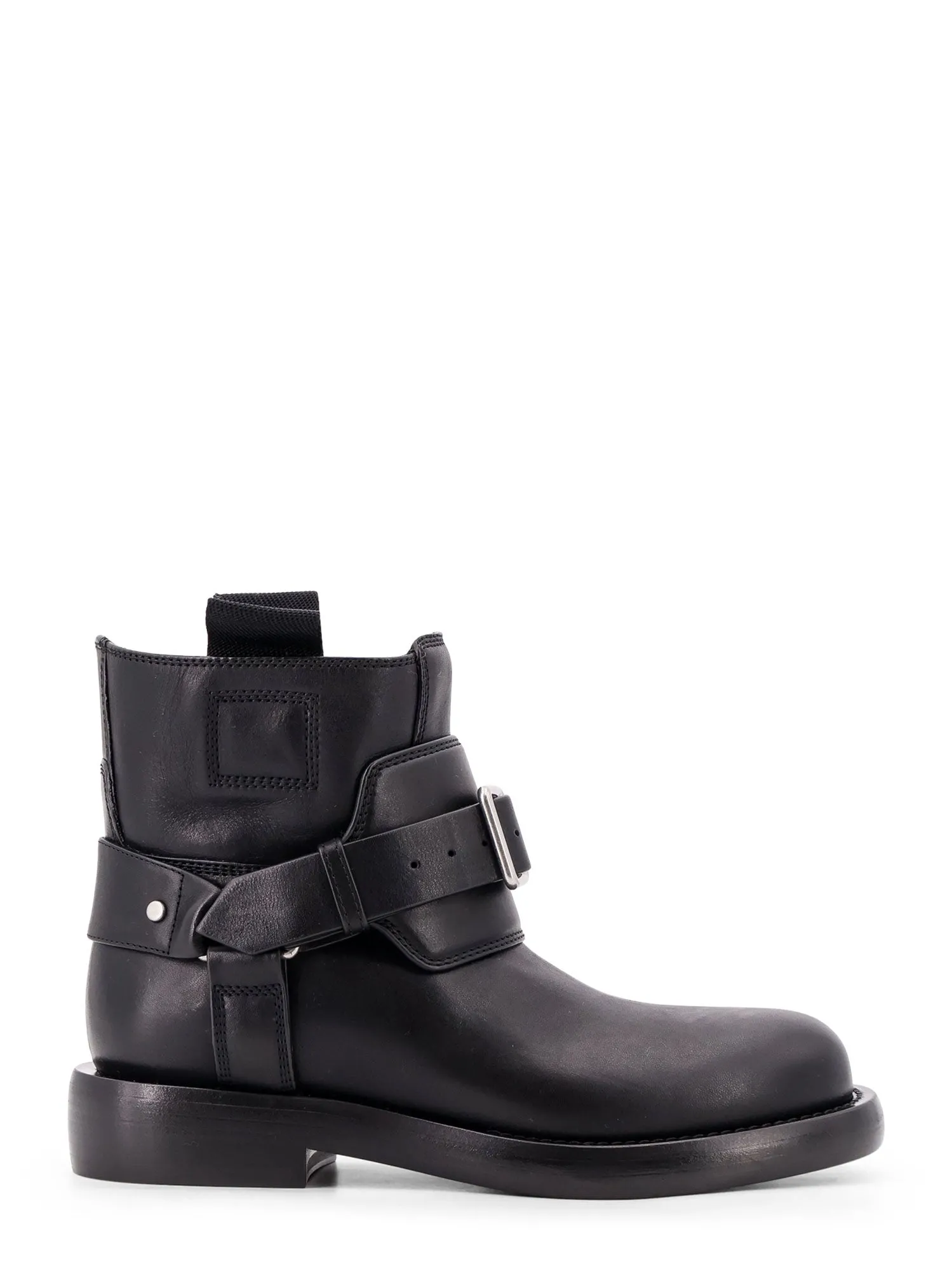 Cobble Leather Boots With Strap