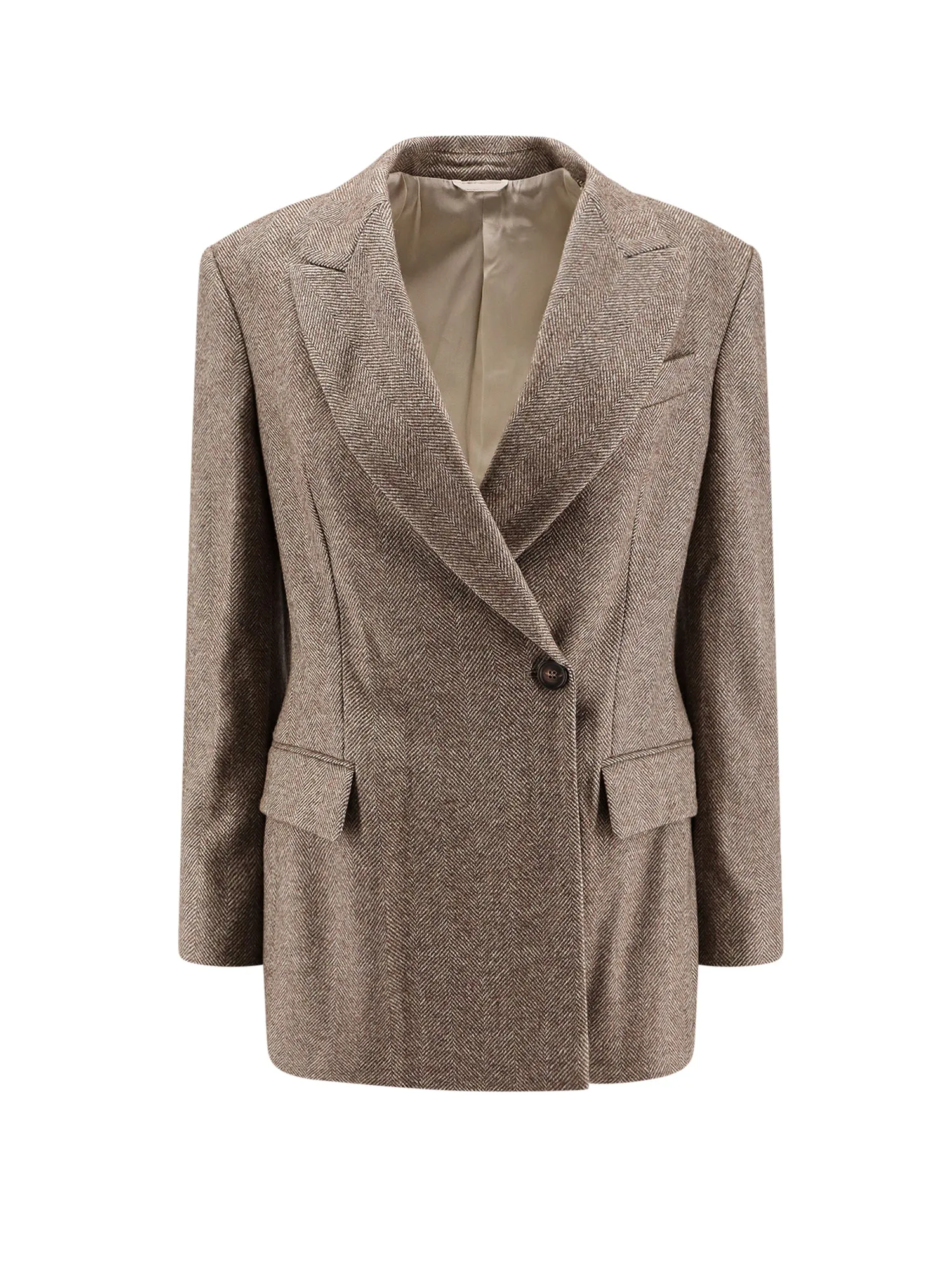 Herringbone Wool Blend Blazer