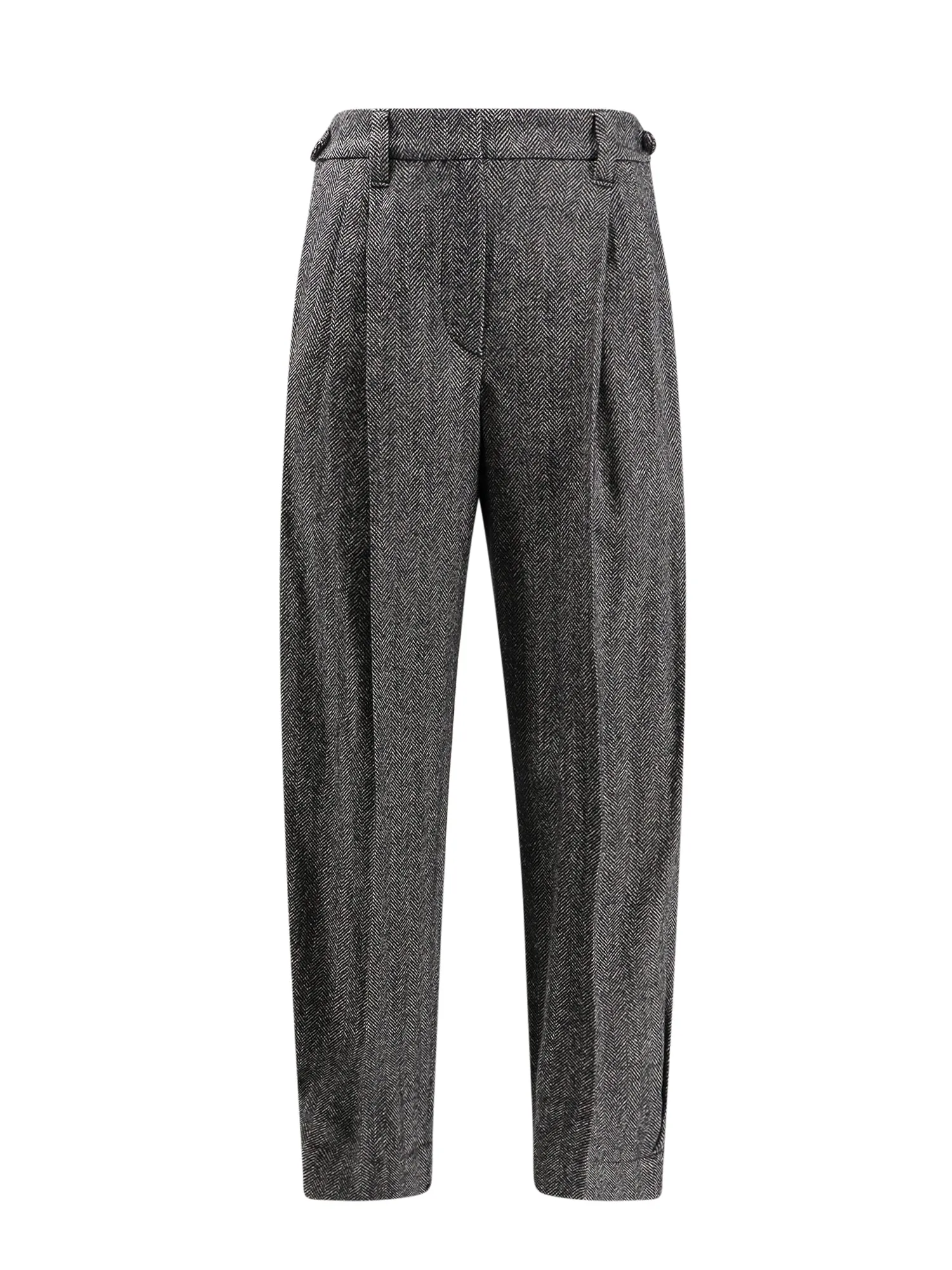 Heringbone Wool Blend Trouser