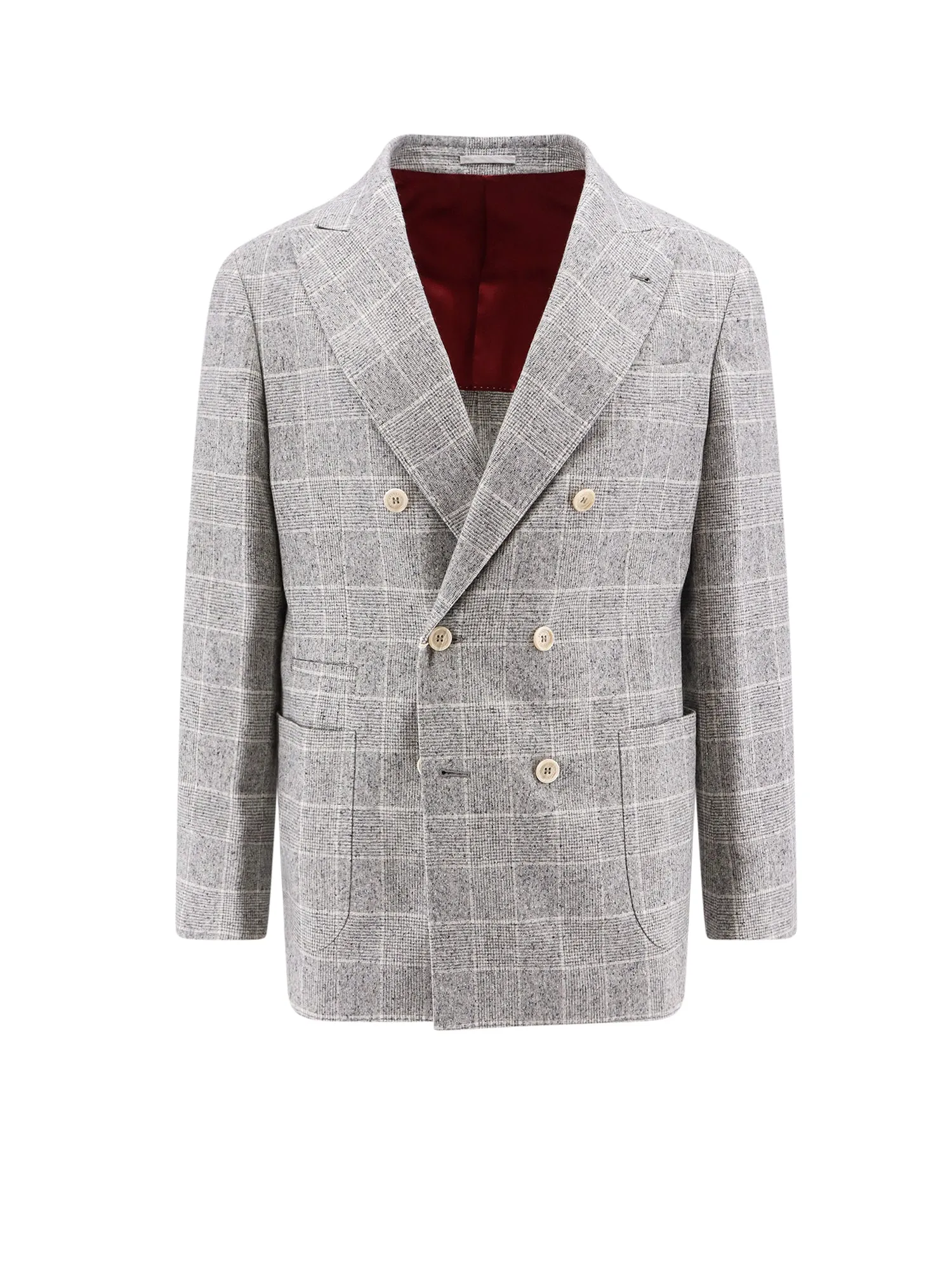 Prince Of Wales Check Silk, Wool And Cashmere Blazer