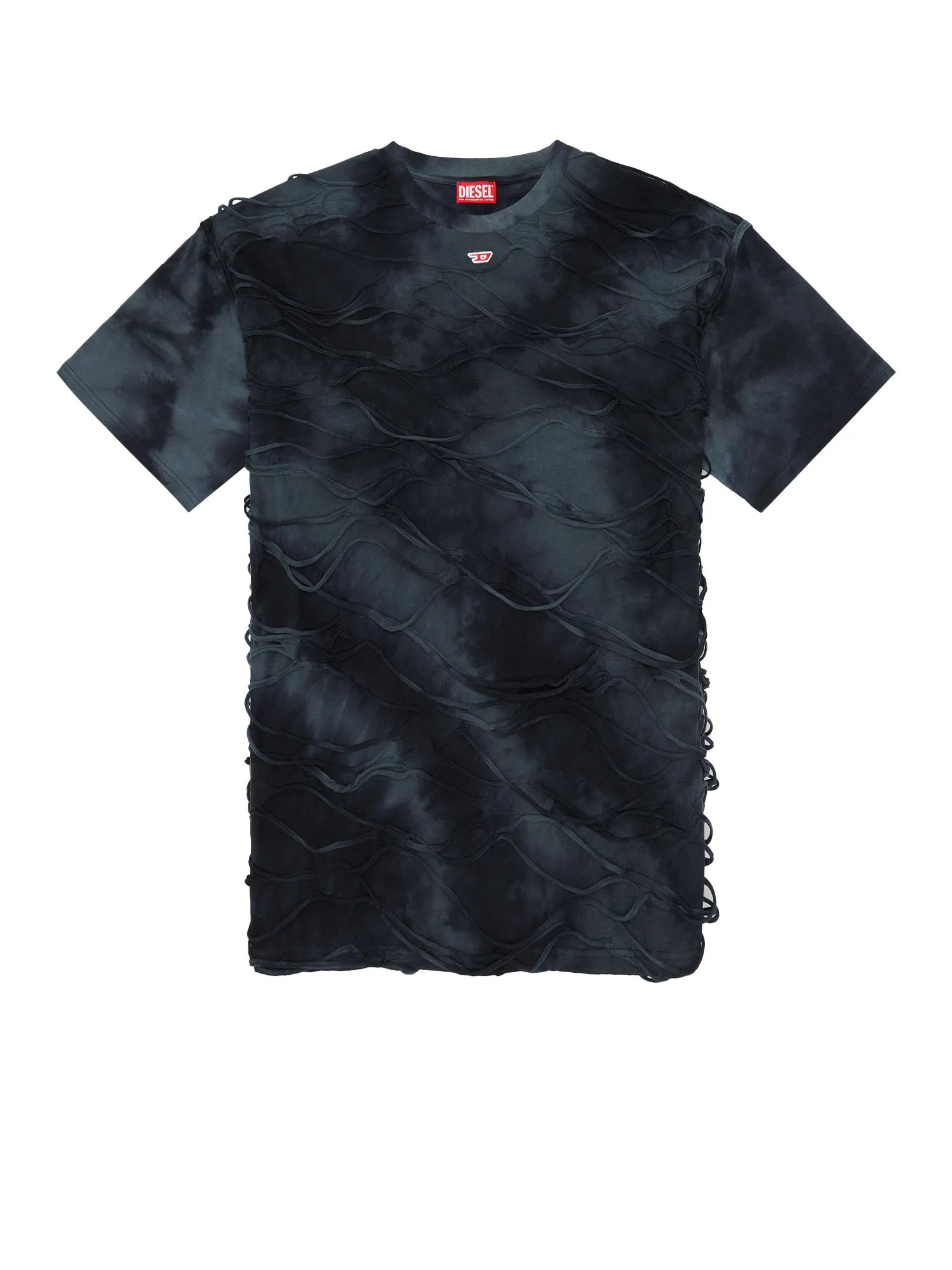 Cotton T-Shirt With Floating Net Effect