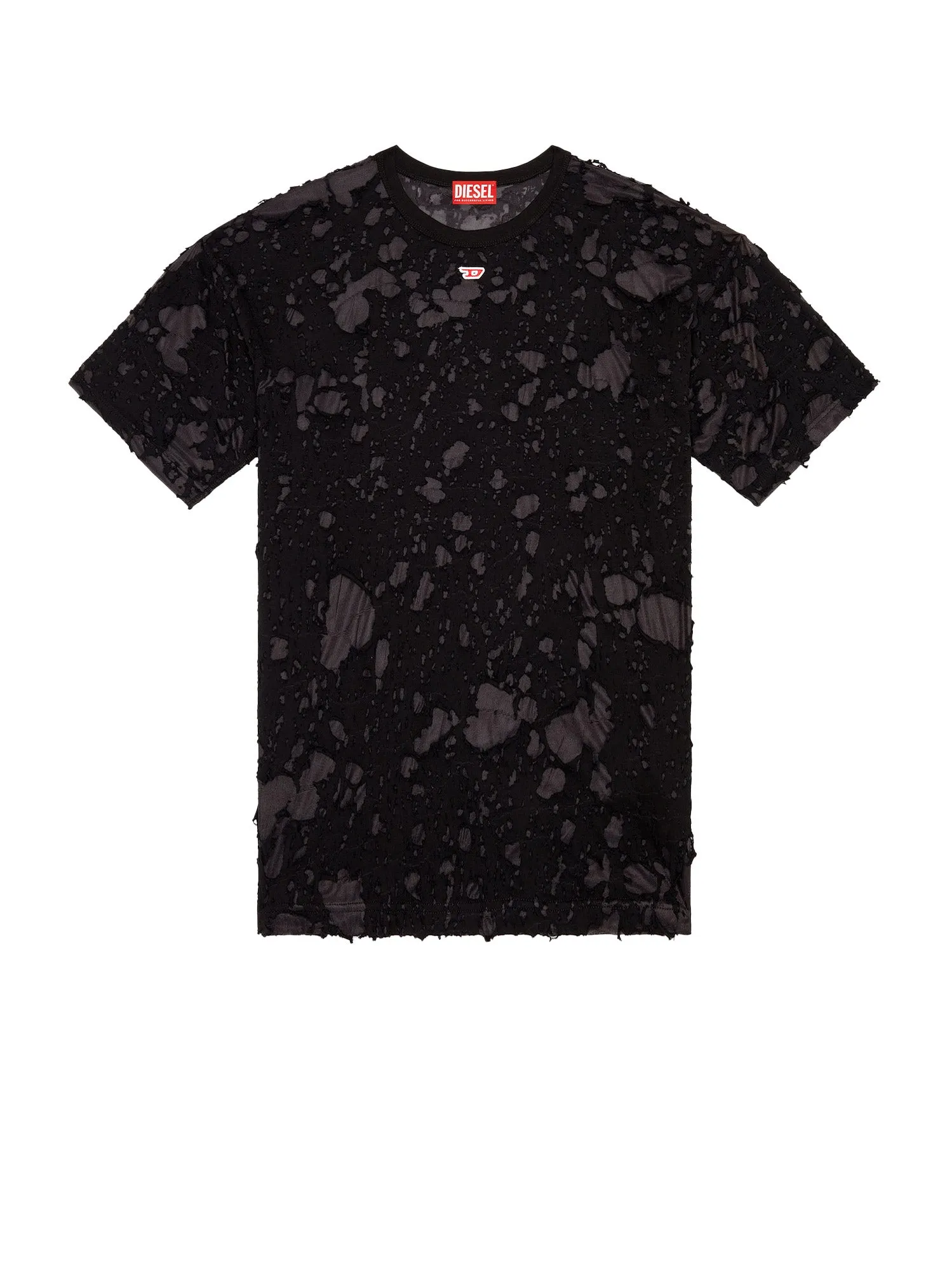 Cotton T-Shirt With Ripped Effect