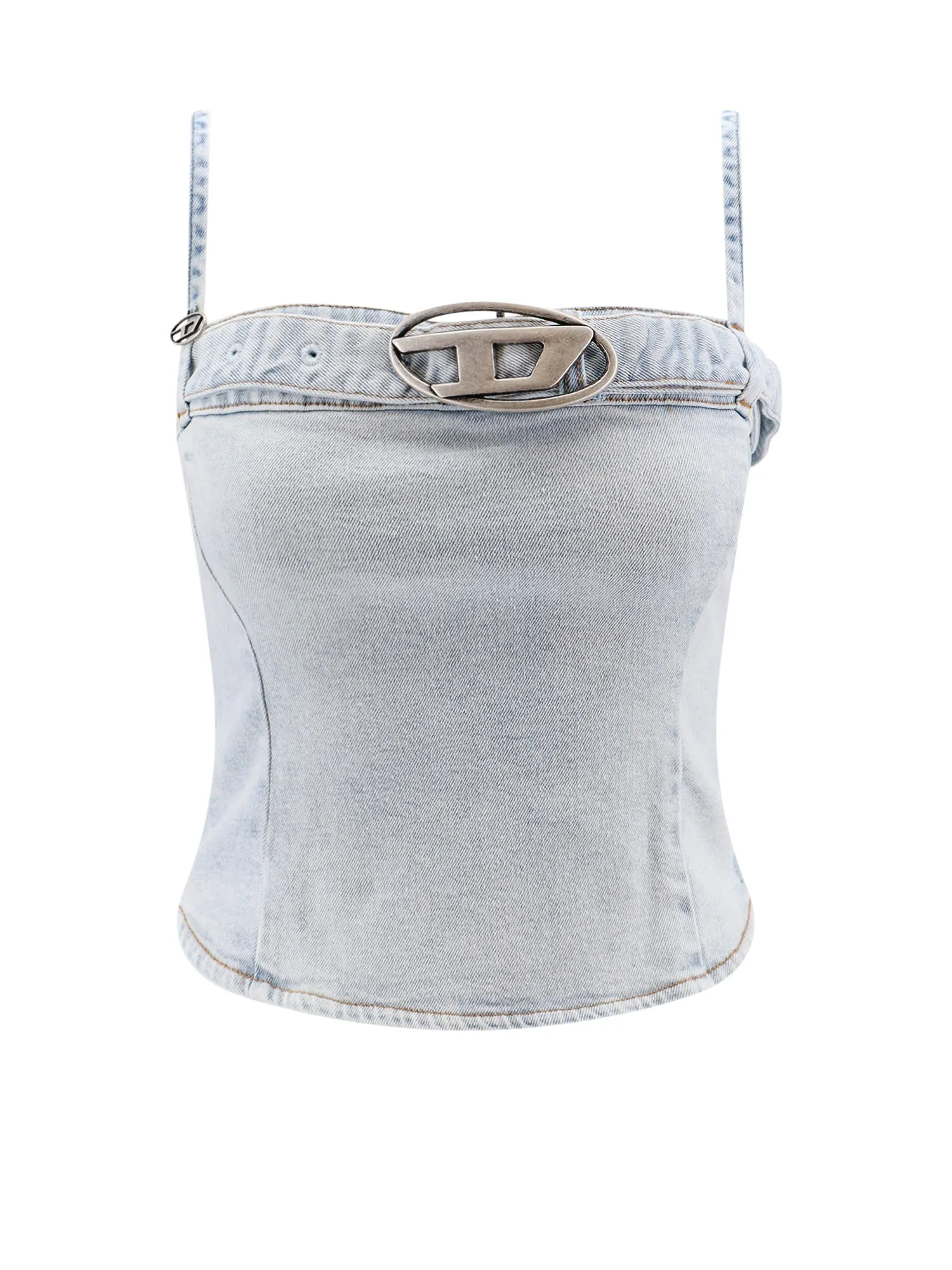 Denim Top With Metal Oval-D Logo