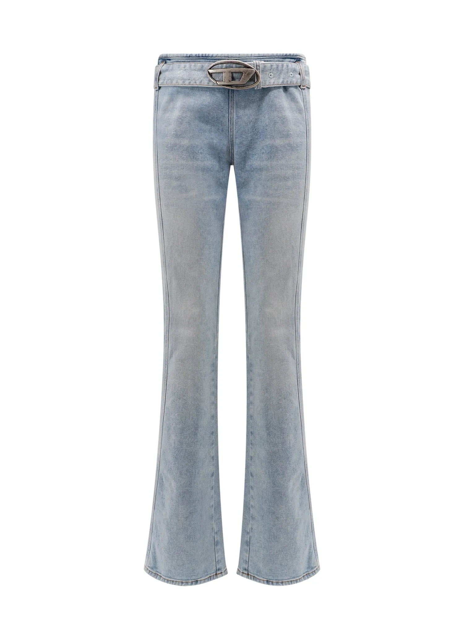 Cotton Jeans With Metal Oval-D Logo