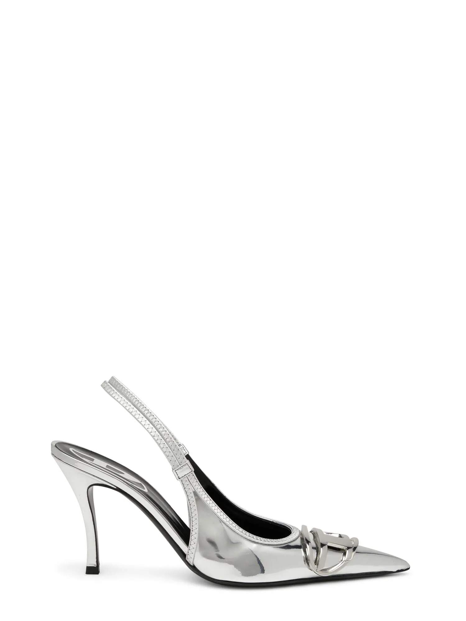 Mirrored Material Slingback