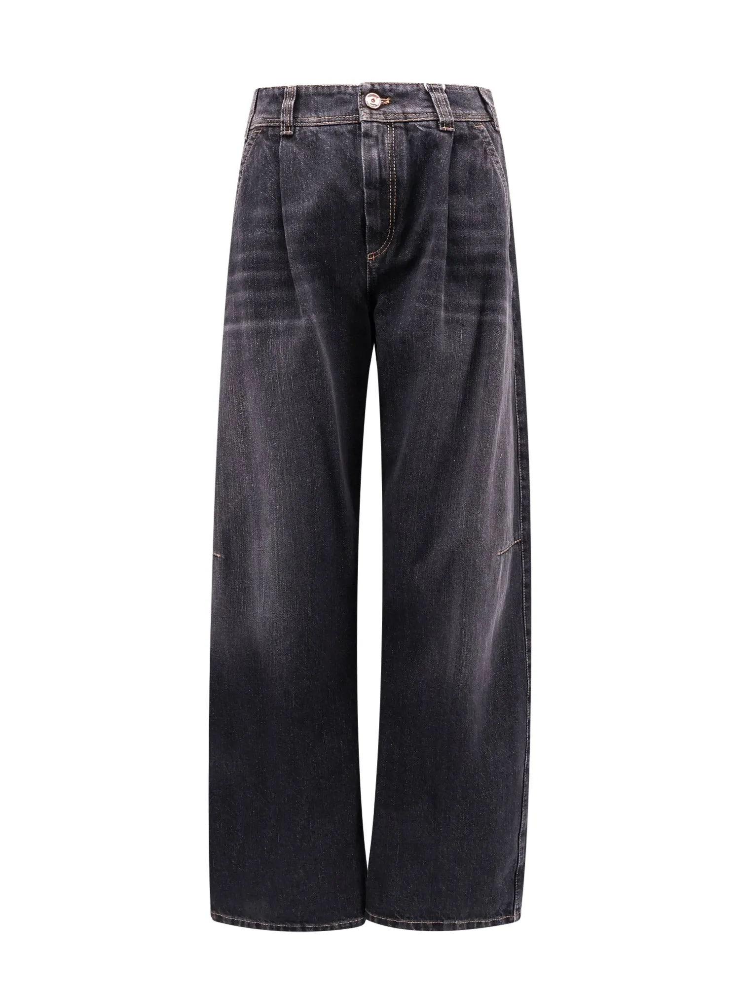 Black Denim Trouser With Pleats