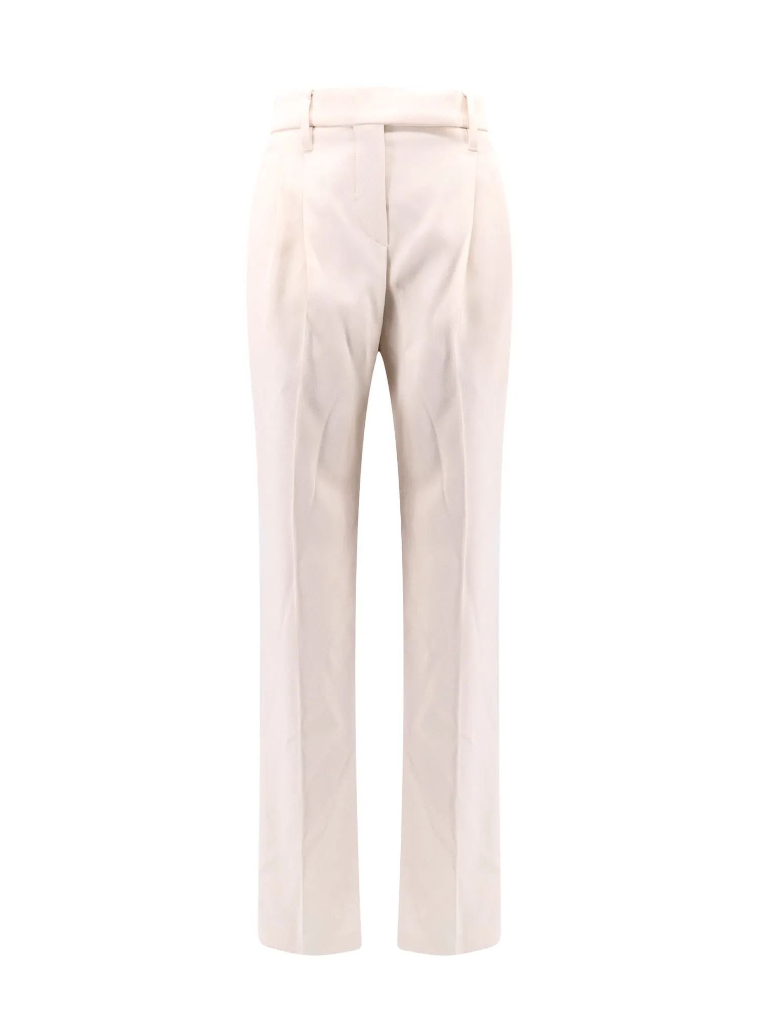 Cotton Trouser With Pinces And Monili Detail